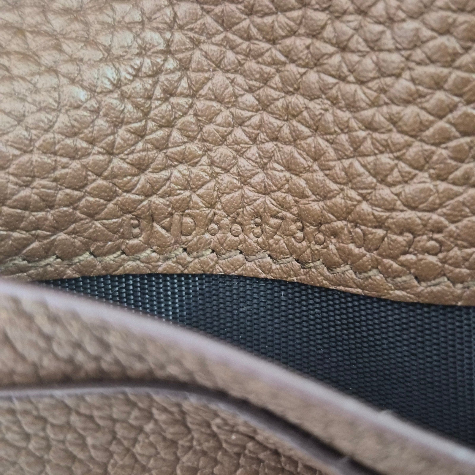 Saint Laurent Tiny Cassandre Credit Card Wallet in Grained Leather Brown