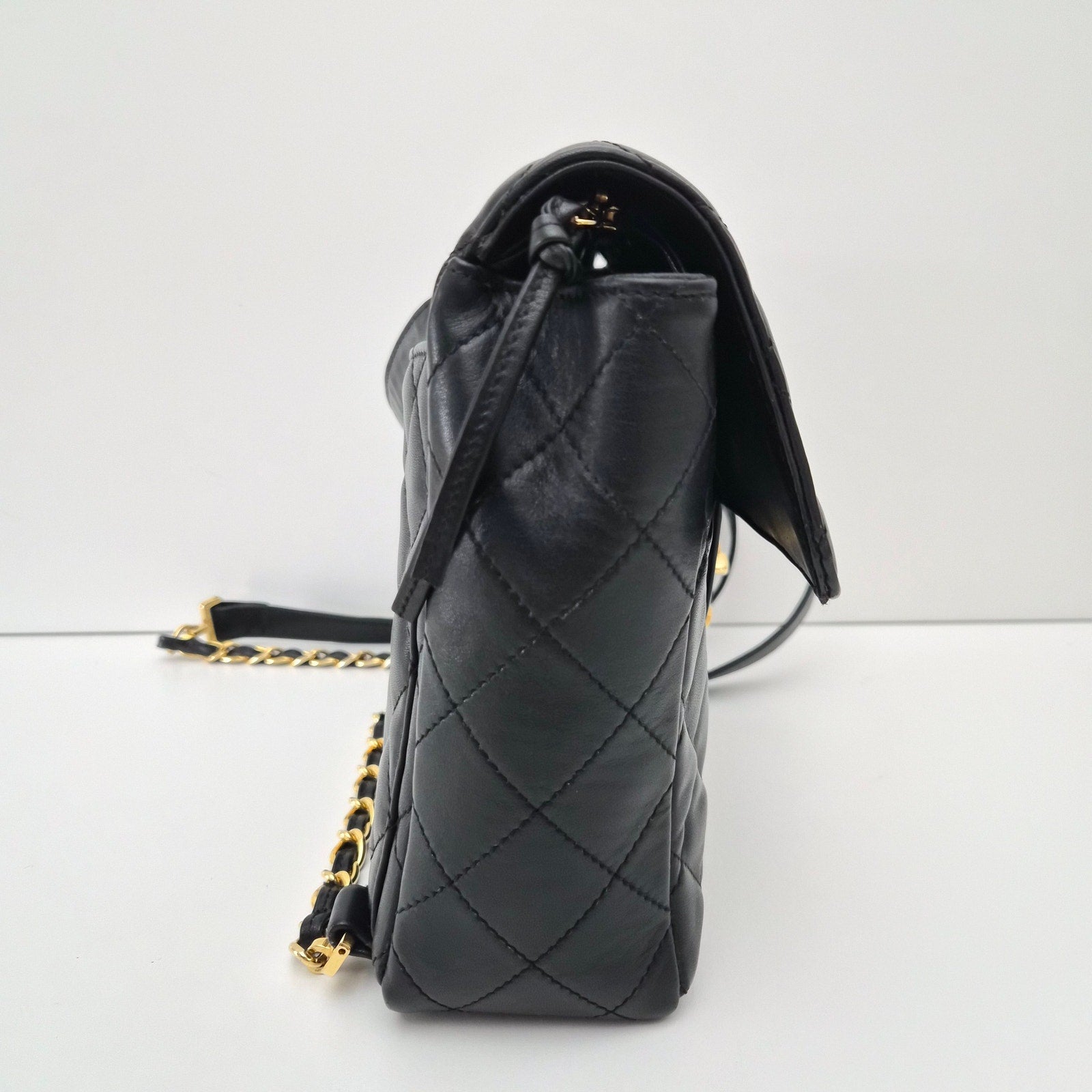 Chanel Black Lambskin Vintage Backpack Oversized CC GHW 24k plated