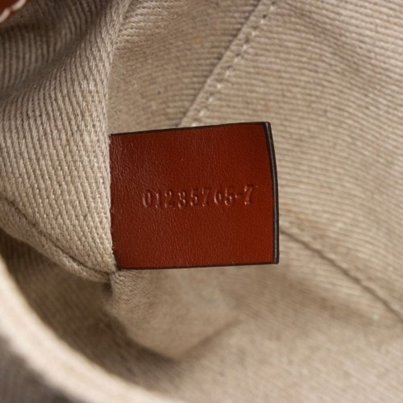 Chloe Small Woody Ribbon Tote With Strap White Brown