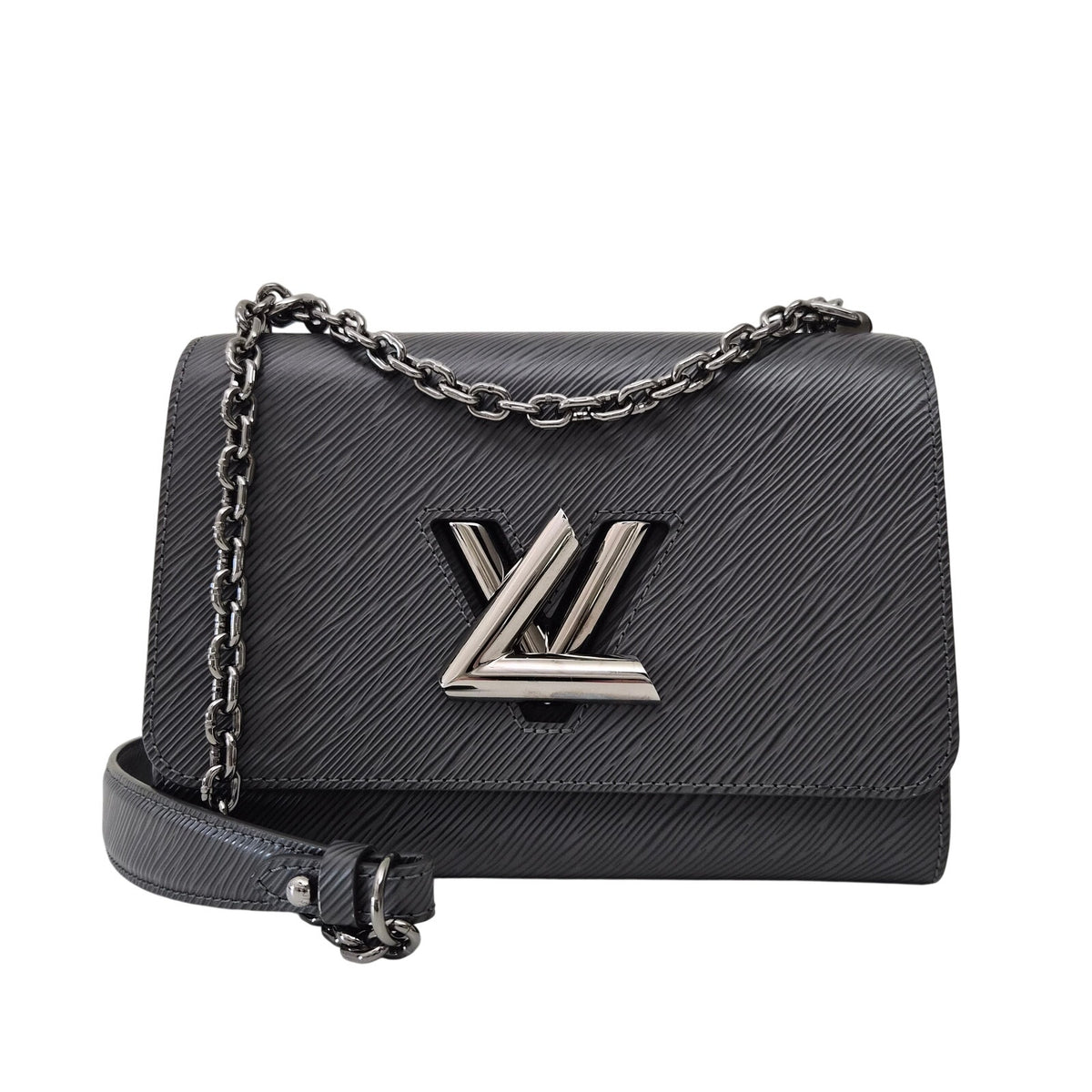Louis Vuitton Epi Leather Twist MM Shoulder Bag Gray