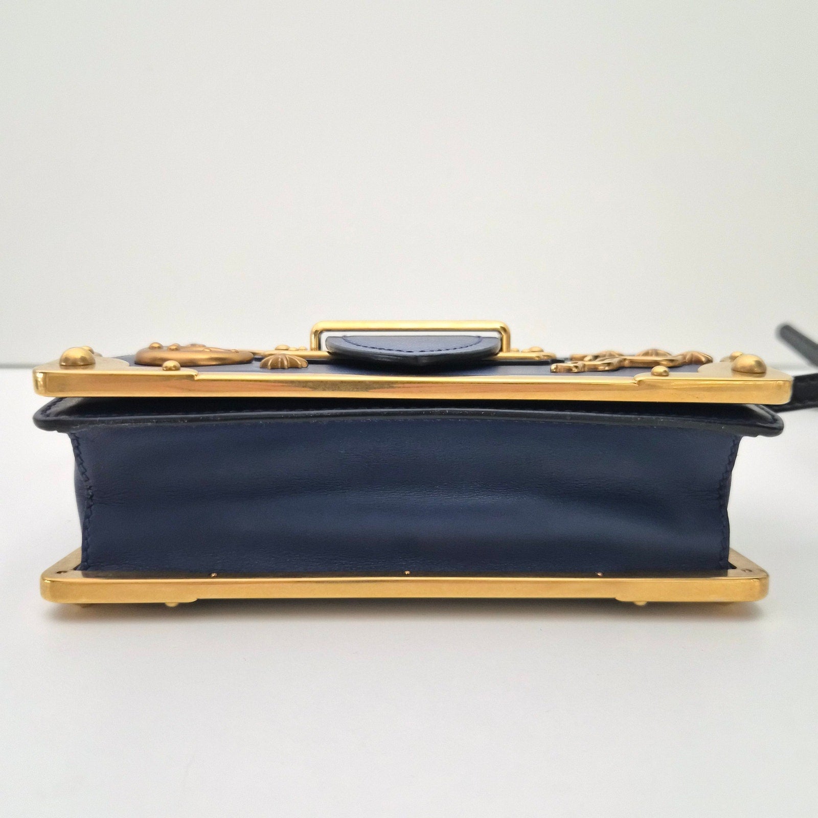 Prada Blue Cahier Small Astrology Moon Star Crossbody Bag