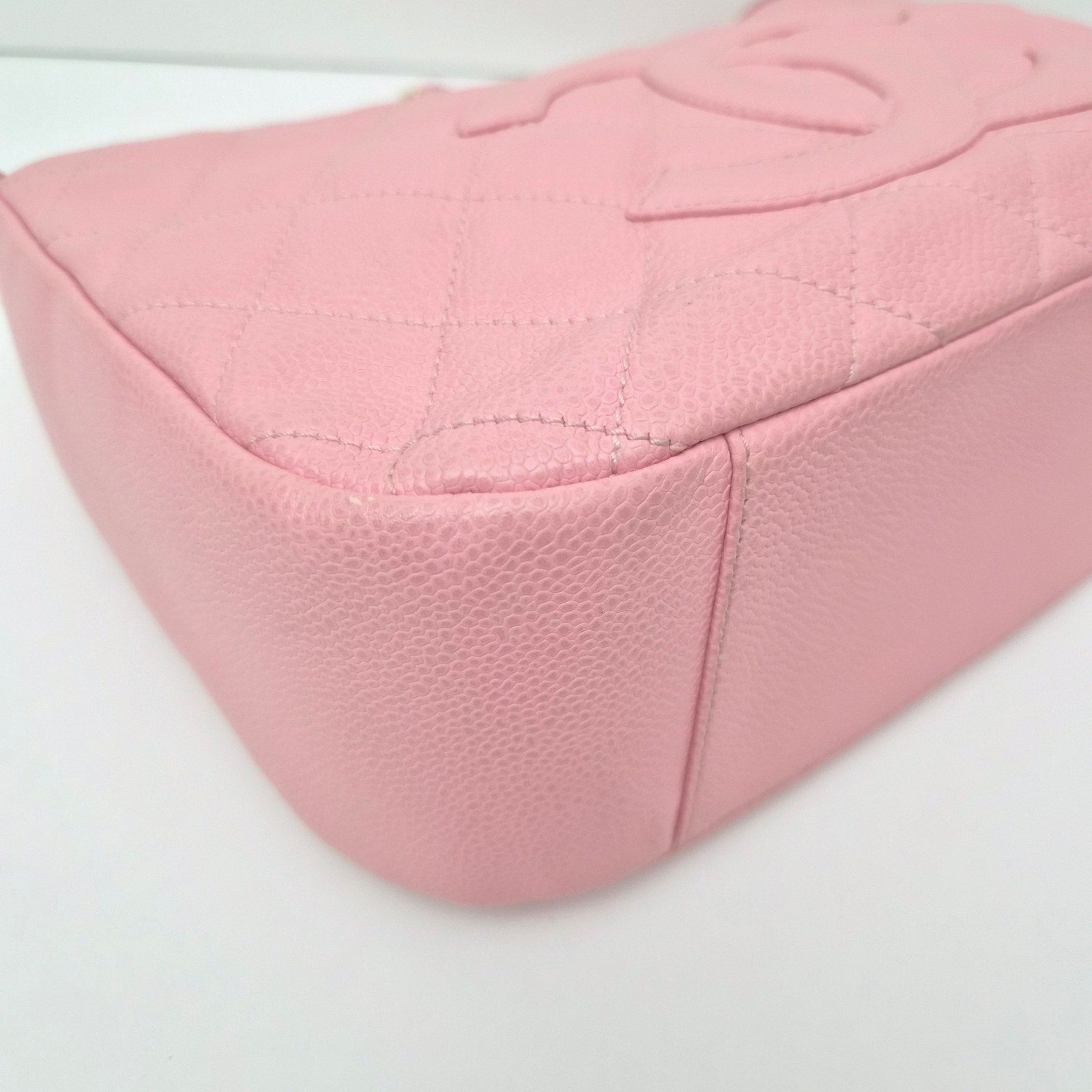 Chanel Vintage Timeless CC Shoulder Bag Pink Caviar Gold Hardware