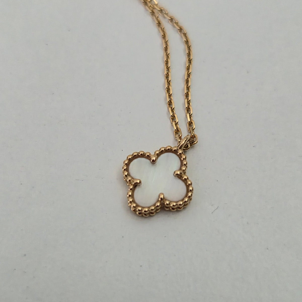 Van Cleef & Arpels 18K Yellow Gold Mother of Pearl Sweet Alhambra Pendant Necklace