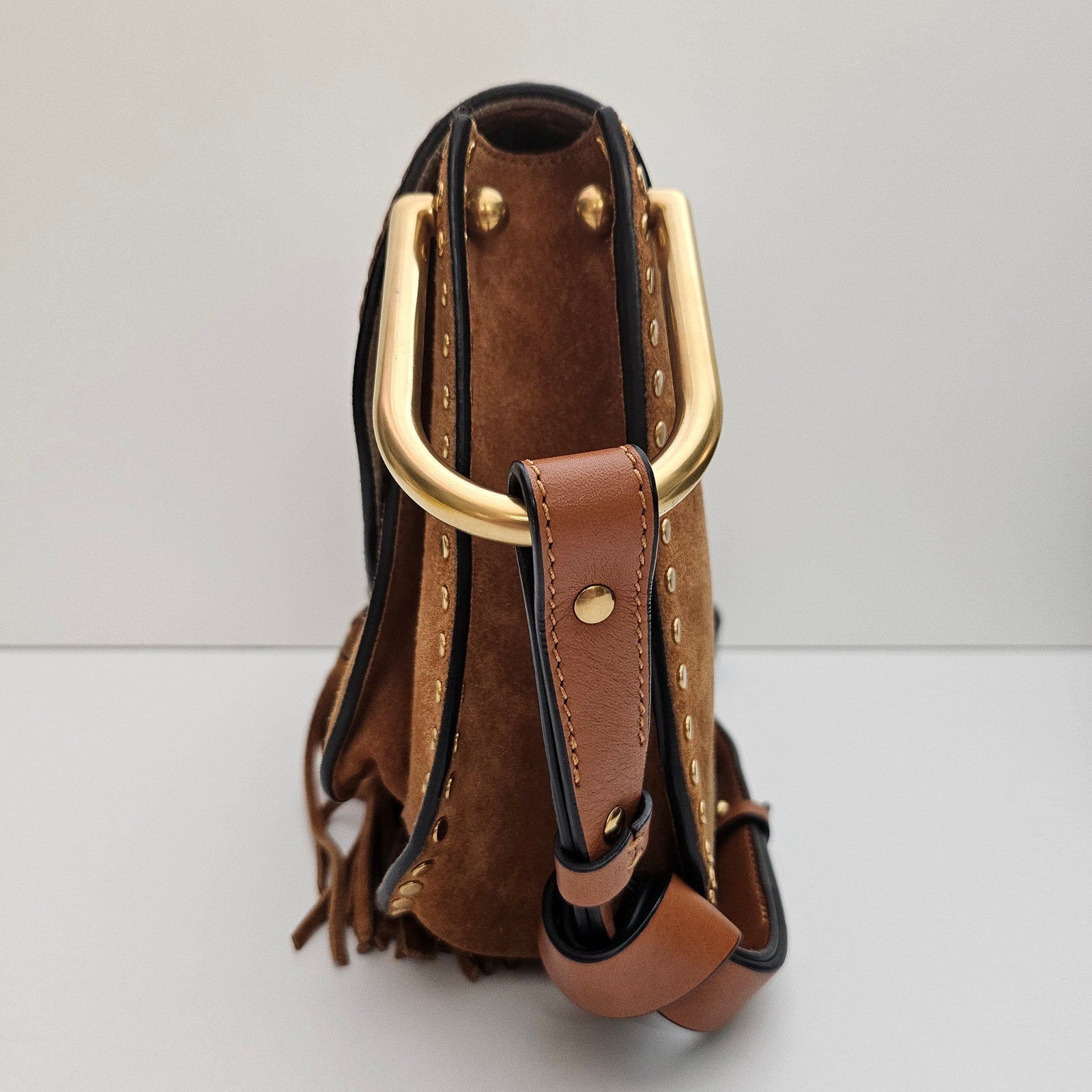 Chloe Small Suede Hudson Crossbody Bag Brown