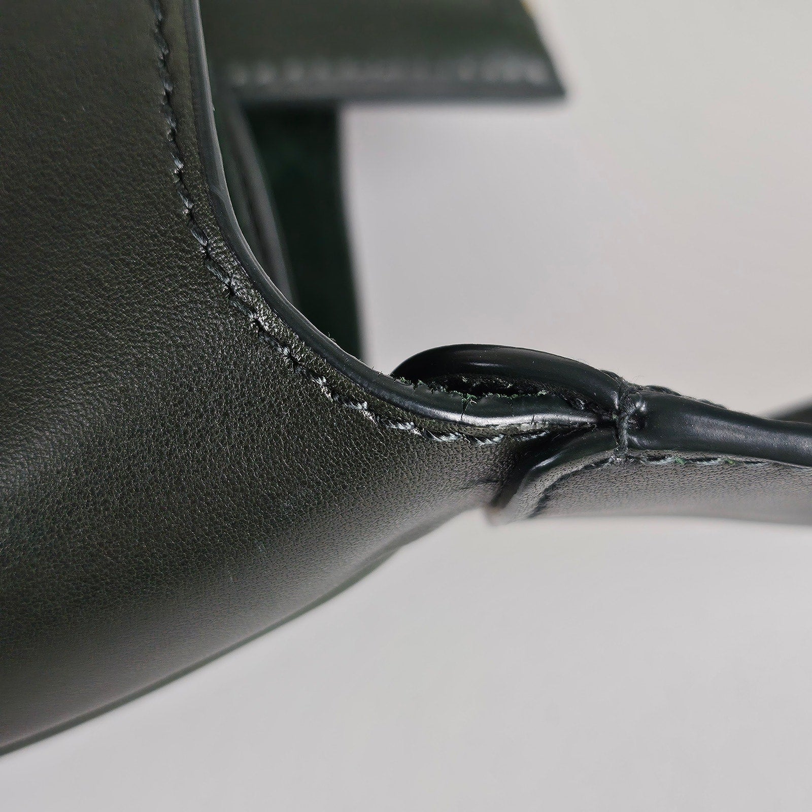 Saint Laurent Calfskin Paris VII Medium Hobo Dark Green
