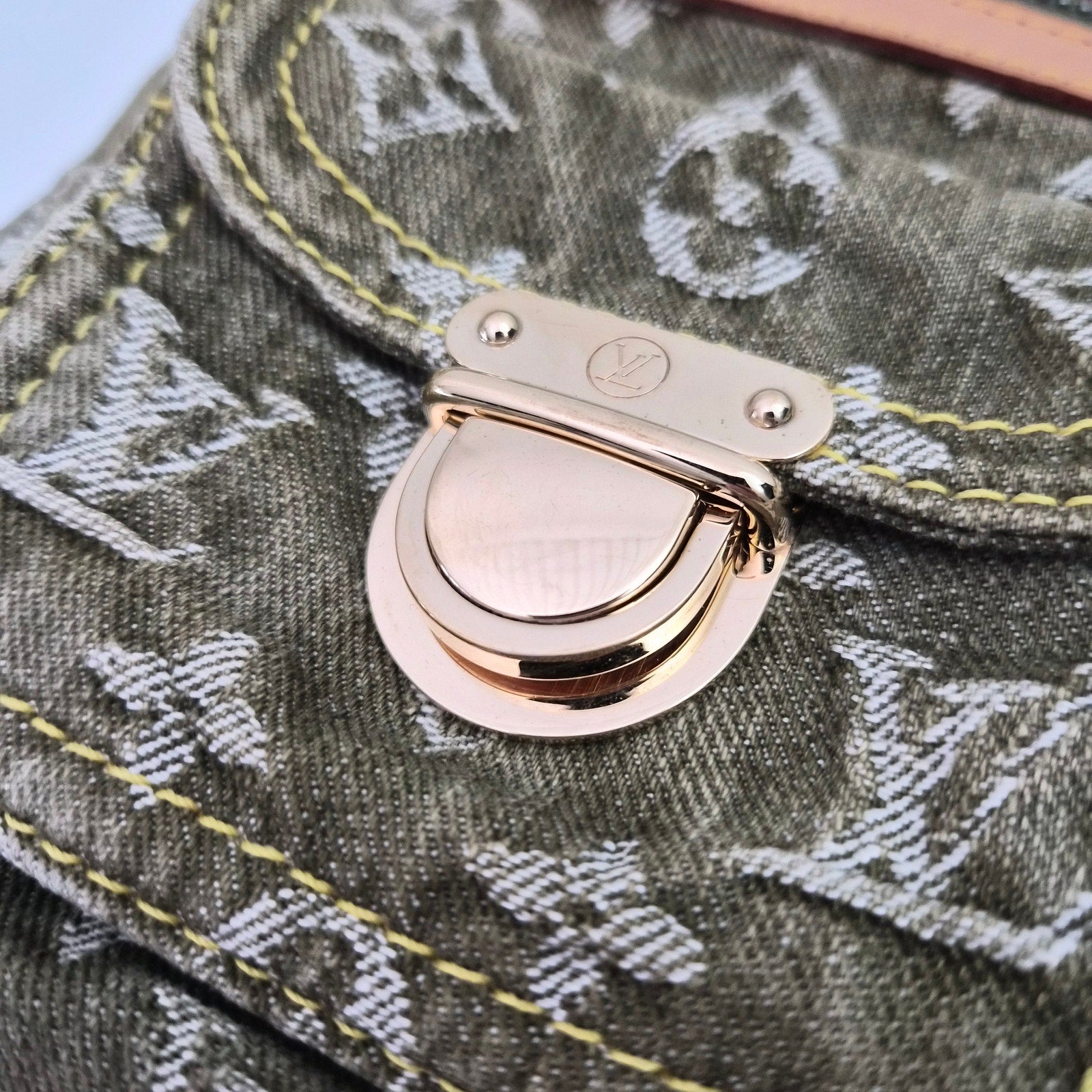 Louis Vuitton Green Denim Monogram Denim Baggy PM Bag