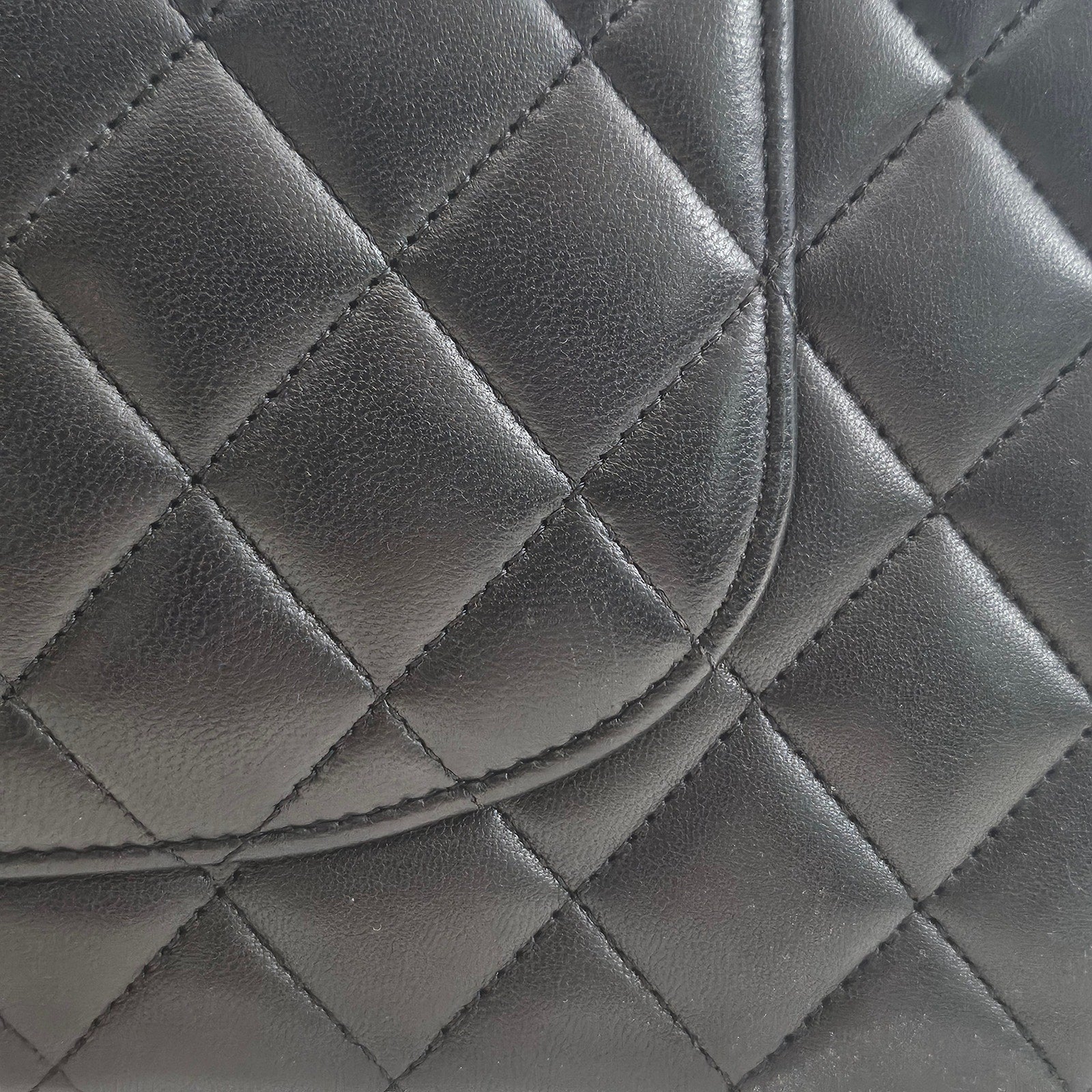 Chanel Lambskin Quilted Medium Double Flap So Black