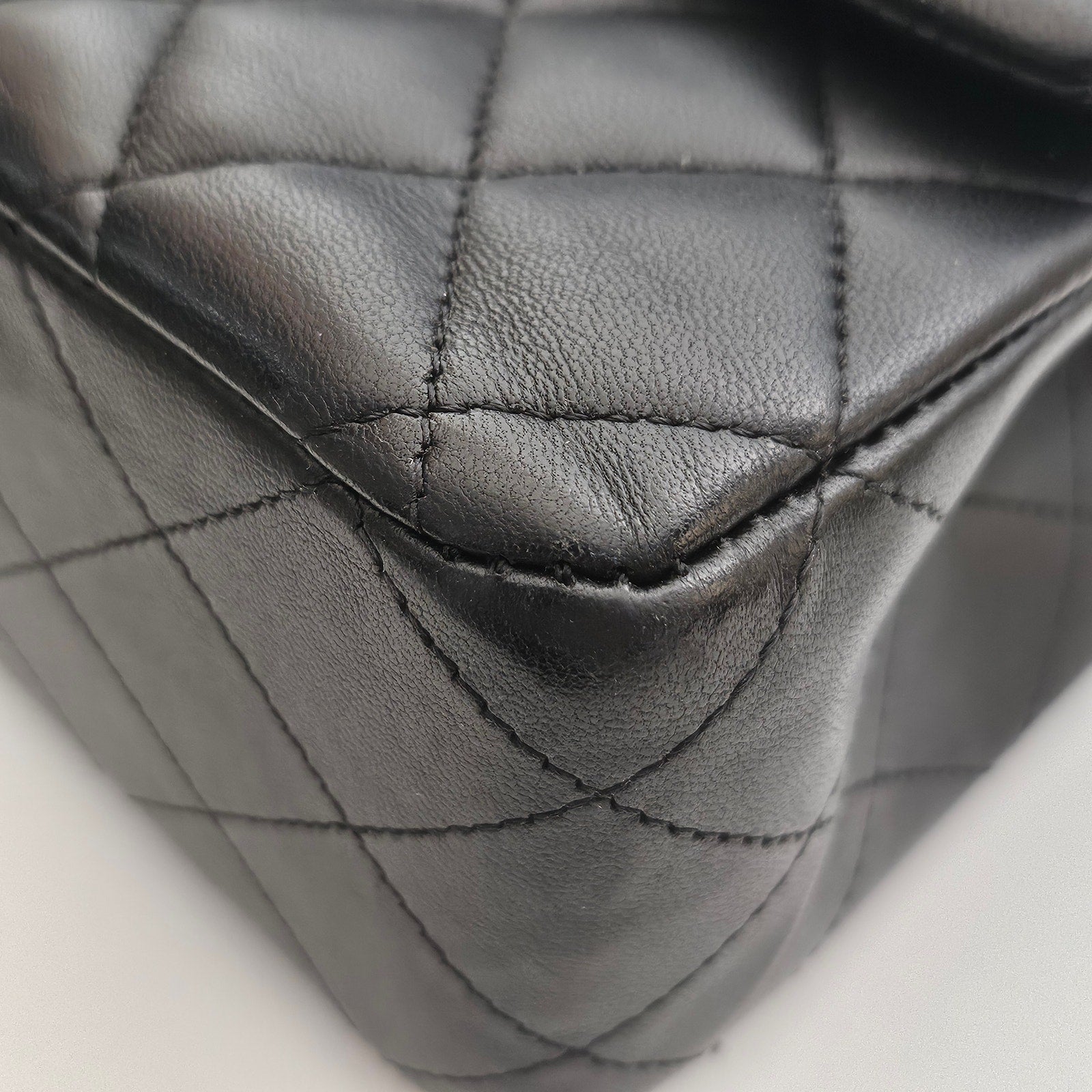 Chanel Lambskin Quilted Medium Double Flap So Black