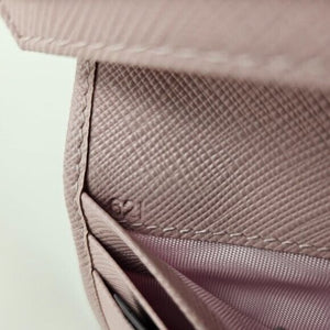 Prada Saffiano Leather Bi-Fold Wallet Light Pink Alabaster