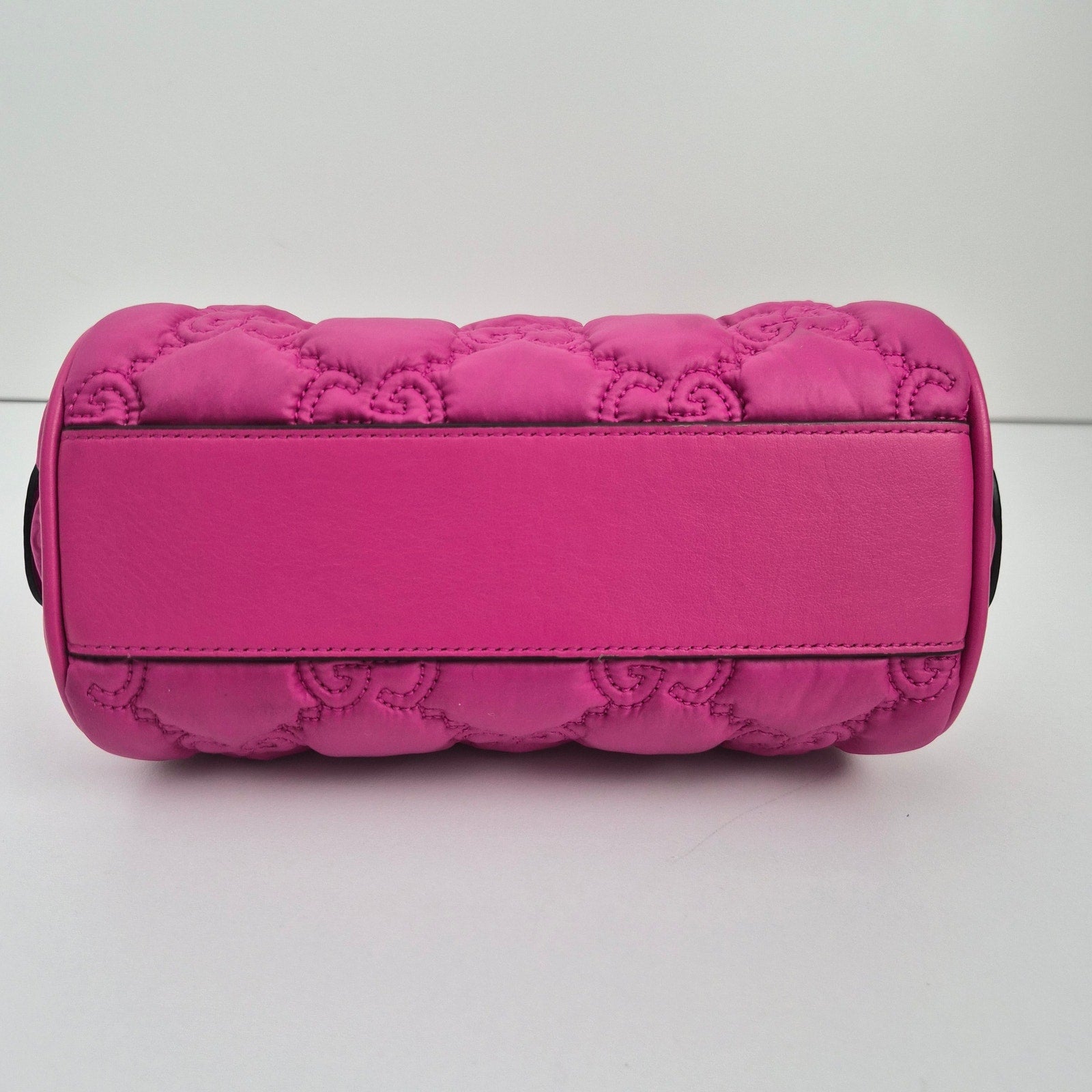 Gucci Nylon Calfskin Enamel GG Matelasse Mini Bowler Bag Lovely