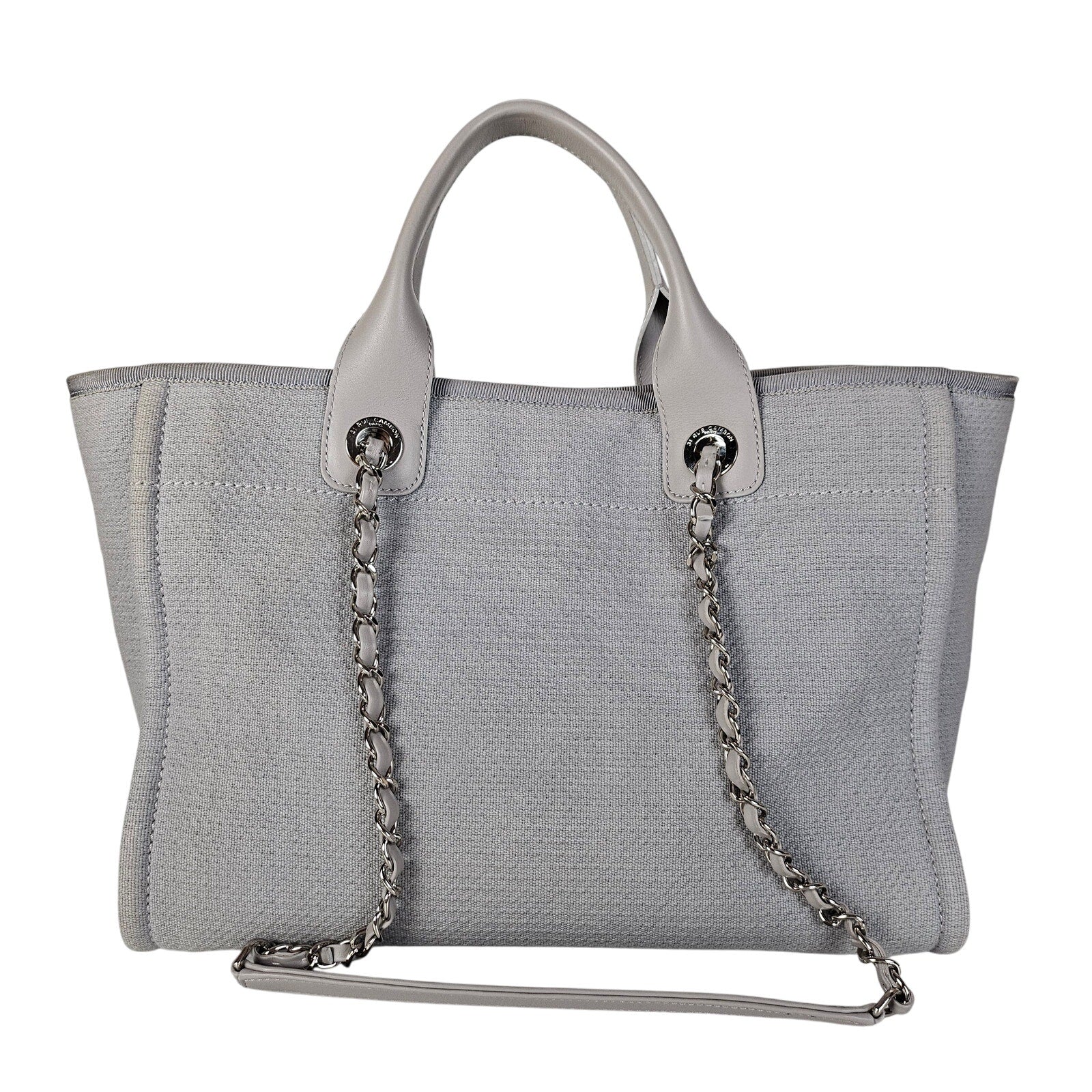 Chanel Small NM Deauville Canvas Tote Gris / Gray