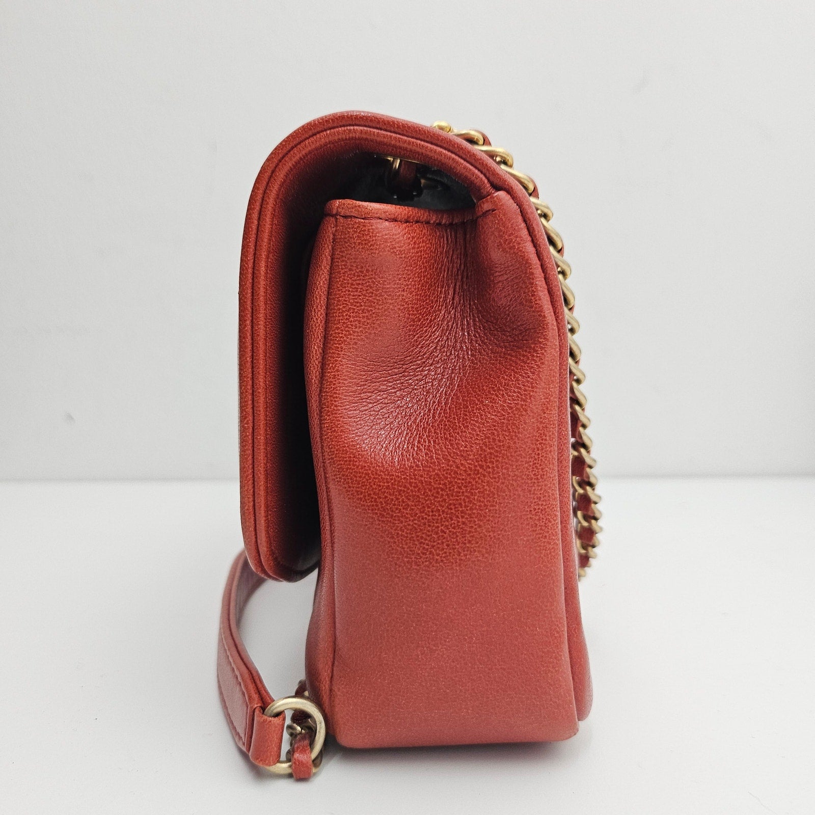 Chanel Small Diana Leather Brown Shoulder Bag