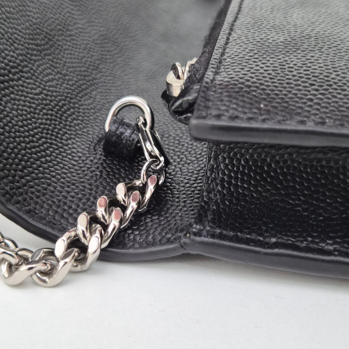 Saint Laurent Kate Monogram Tassel Chain Wallet Black