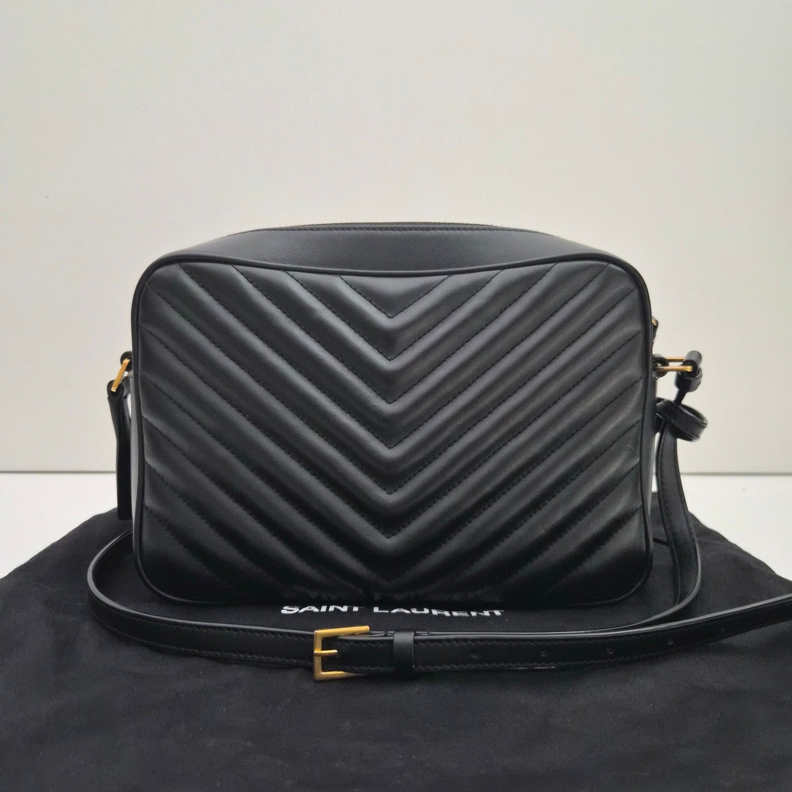 Saint Laurent Lou Black Quilted Leather Camera Crossbody Bag