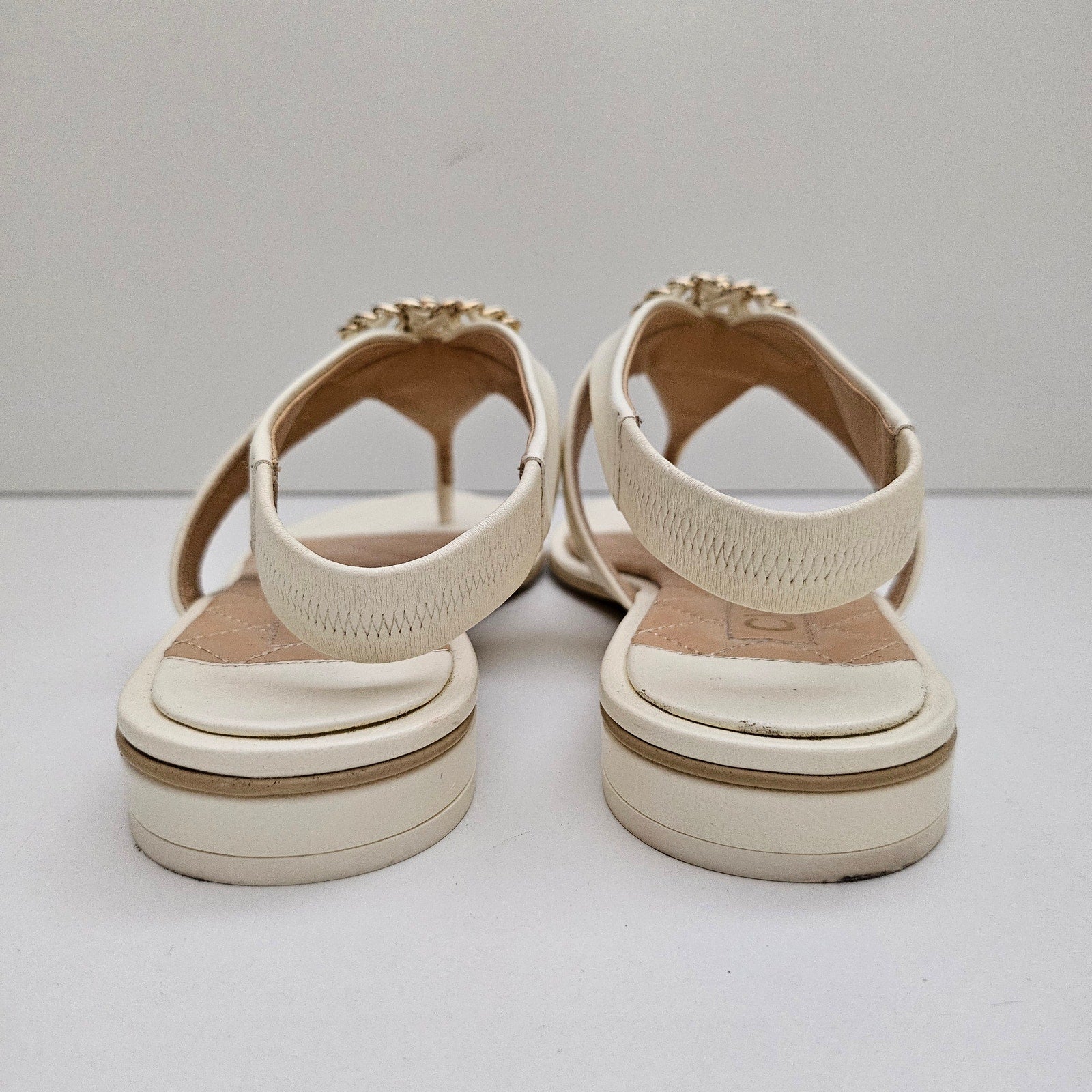 Chanel 21S White Leather Chain CC Sandals EU 37.5 / US 7.5