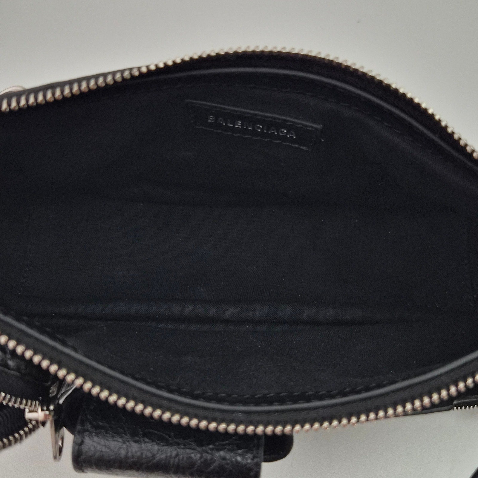 Balenciaga Agneau Arena Superbusy XS Sling Zip Shoulder Bag Black