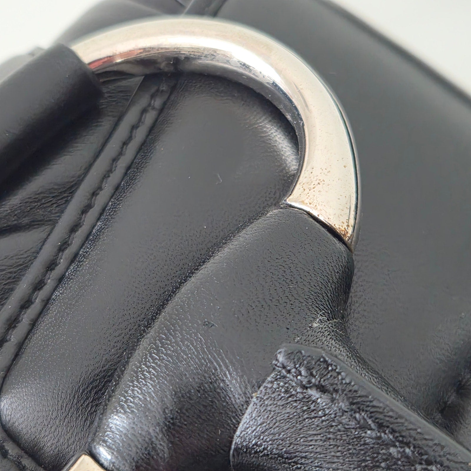 Gucci Large Horsebit Chain Shoulder Bag Vertical Quilted Leather Black