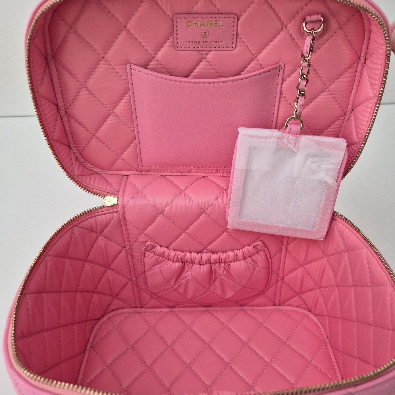Chanel Caviar Quilted Large Vanity Bag with Mirror Pink NWT