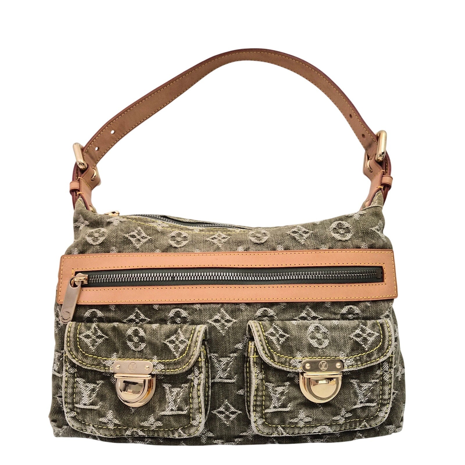 Louis Vuitton Green Denim Monogram Denim Baggy PM Bag