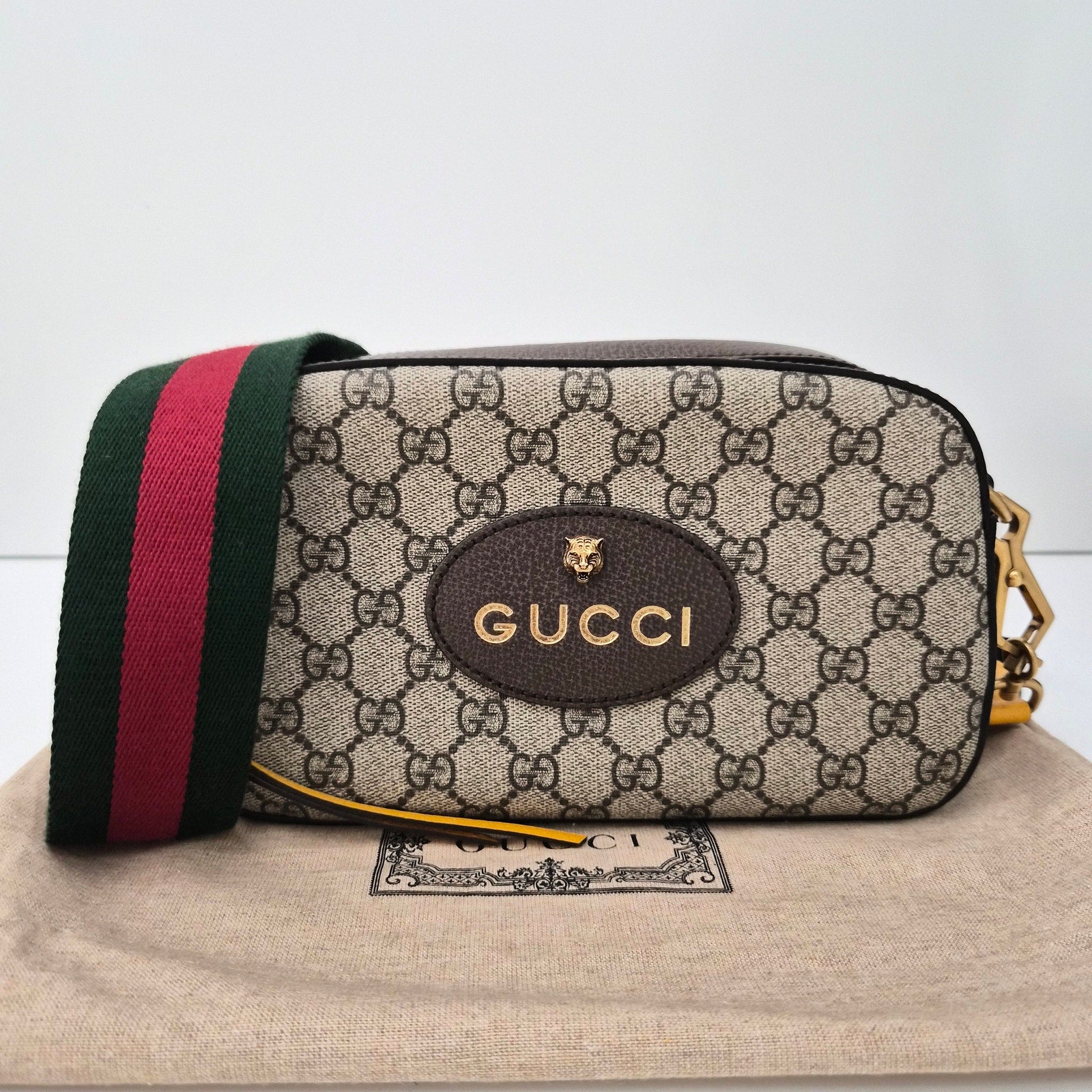 Gucci GG Supreme Monogram Web Neo Vintage Crossbody Bag