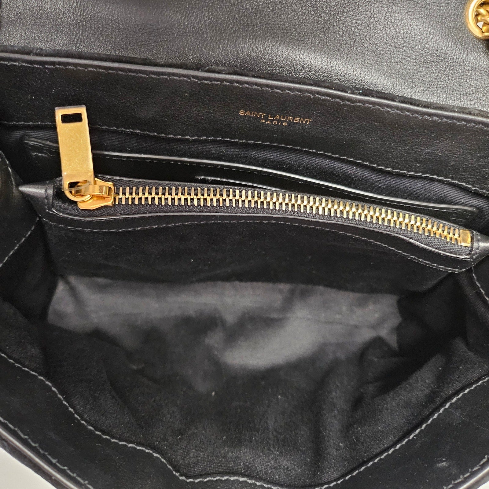 Saint Laurent Small Suede Loulou Shoulder Bag Black
