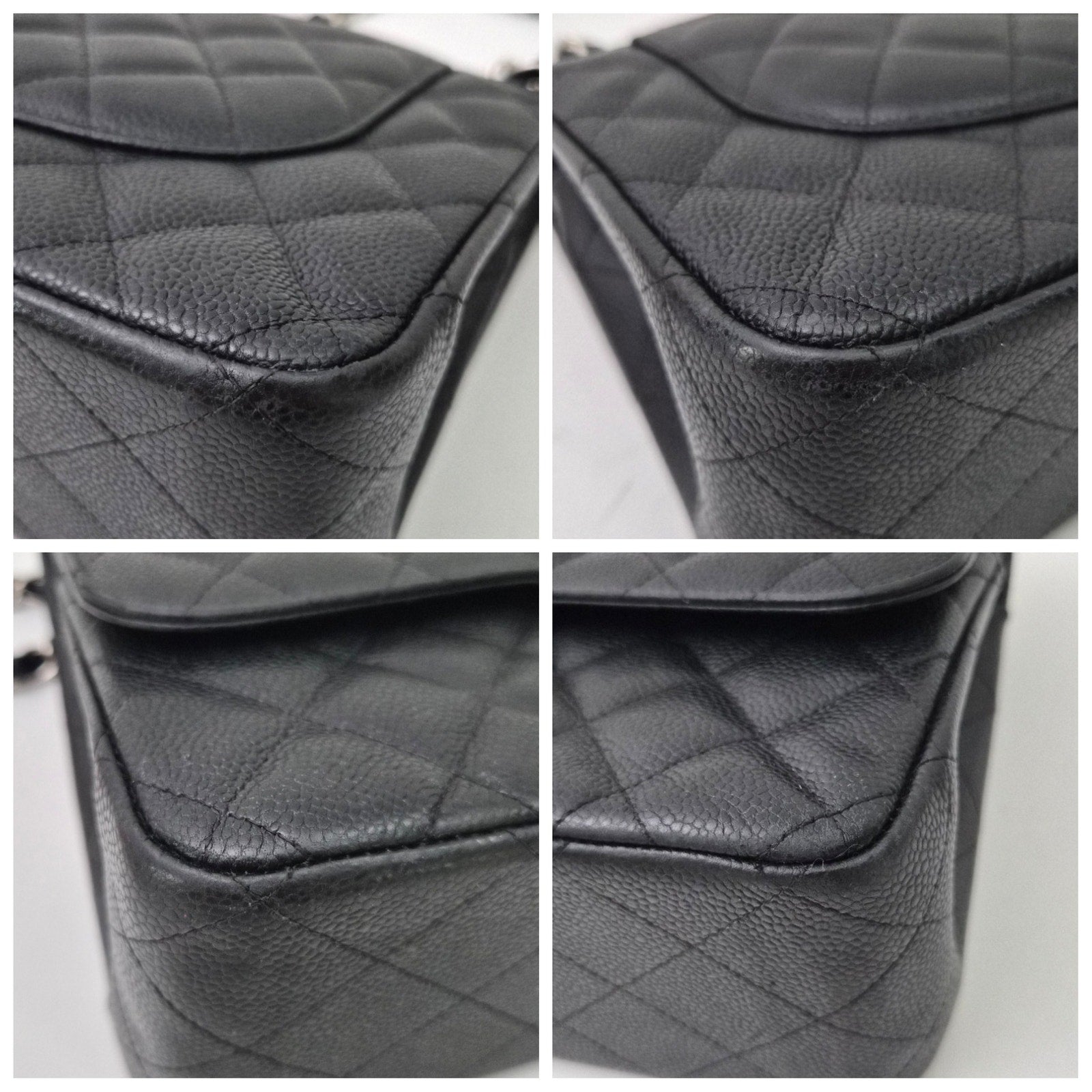 Chanel Caviar Leather Quilted Jumbo Double Classic Flap Black