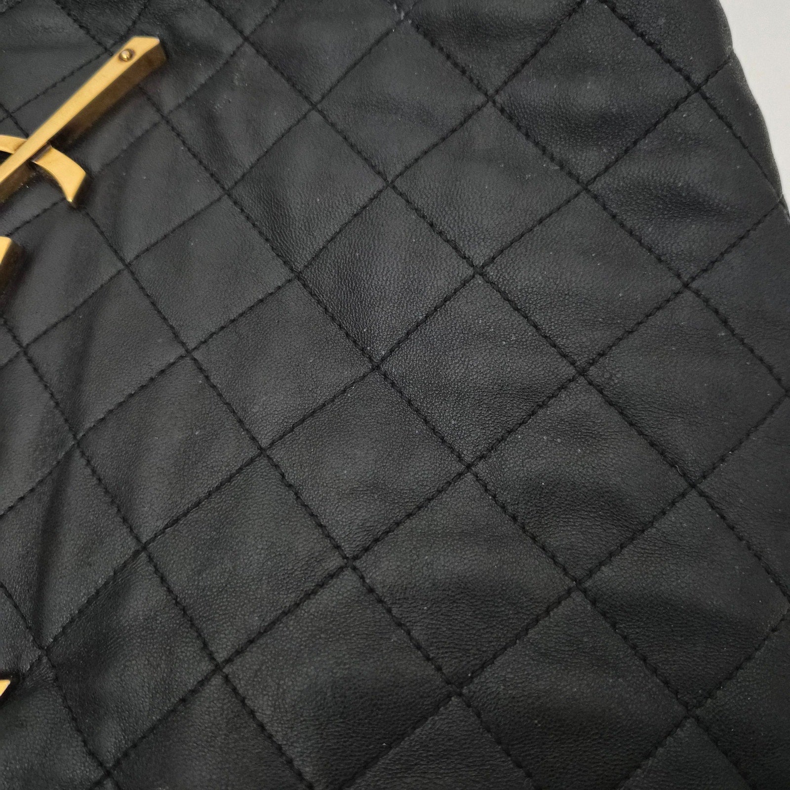 Saint Laurent Icare Maxi Quilted Lambskin Shopping Tote Black