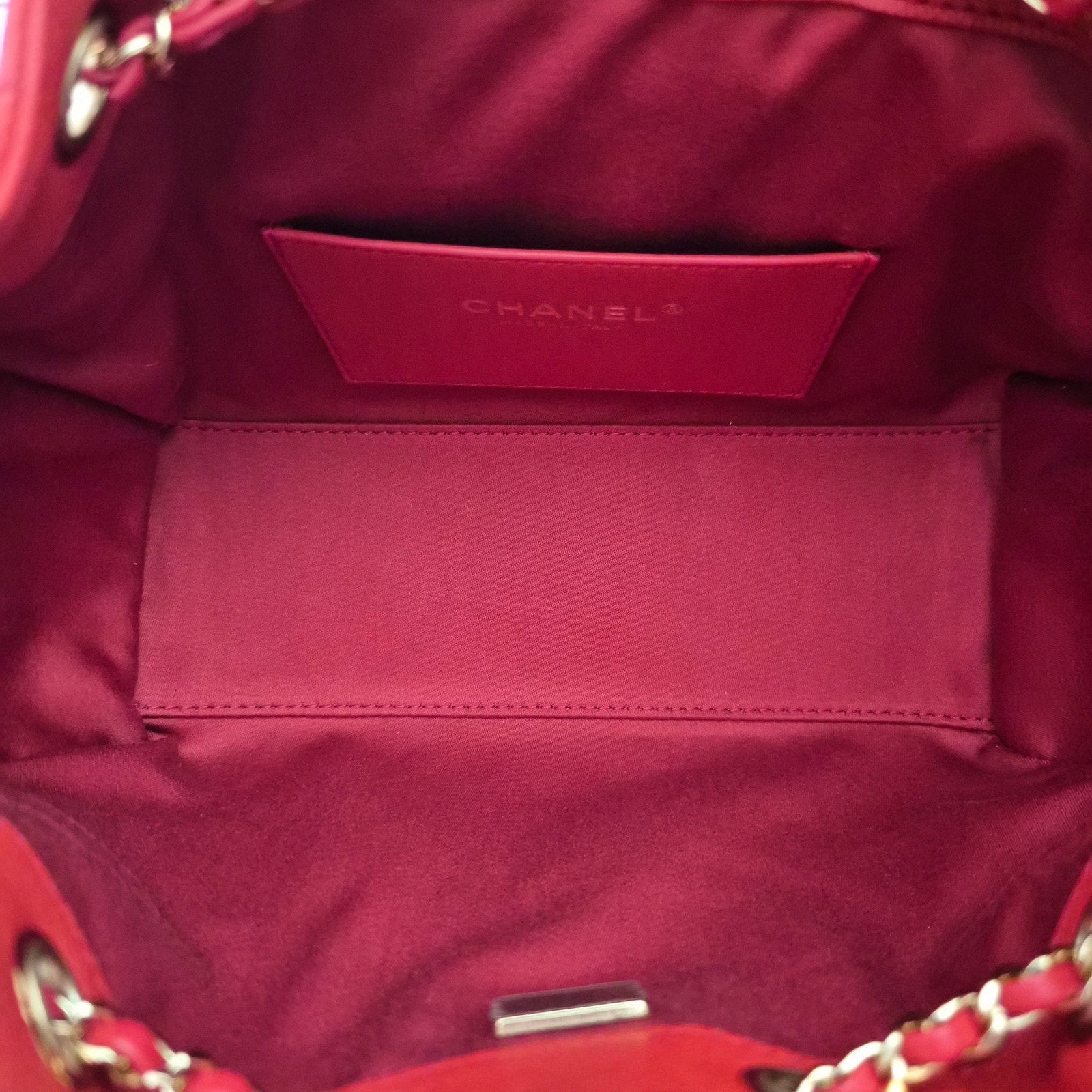 Chanel 25 Mini Red Caviar Shoulder Bag