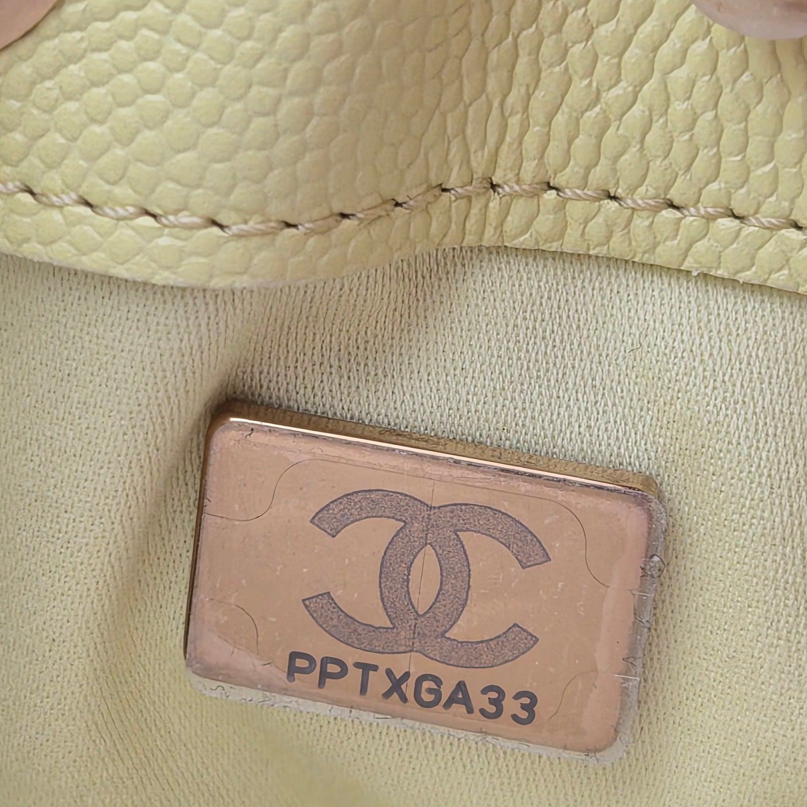 Chanel 25 Mini Yellow Caviar Shoulder Bag