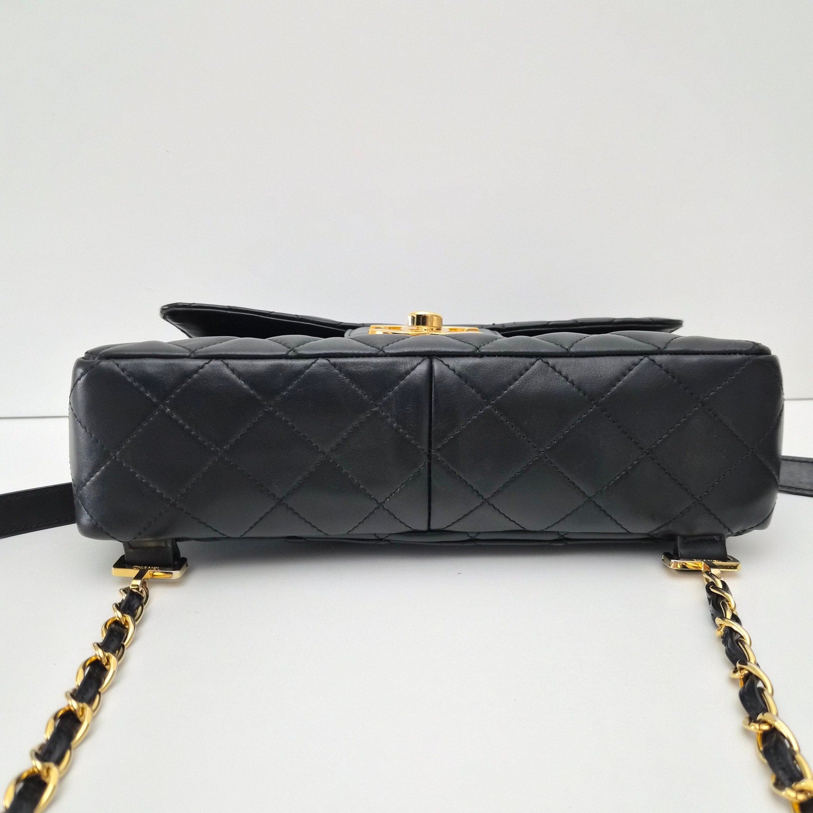 Chanel Black Lambskin Vintage Backpack Oversized CC GHW 24k plated