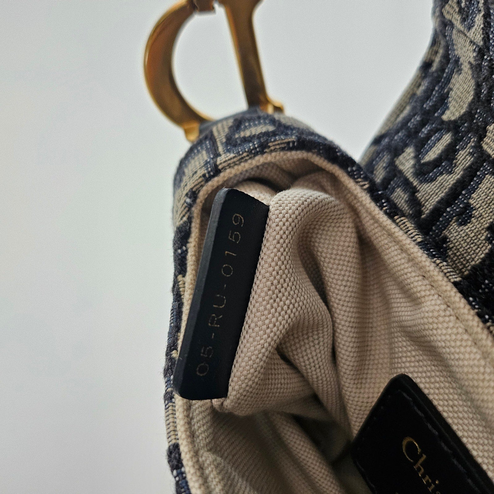 Christian Dior Oblique Mini Saddle Bag Blue