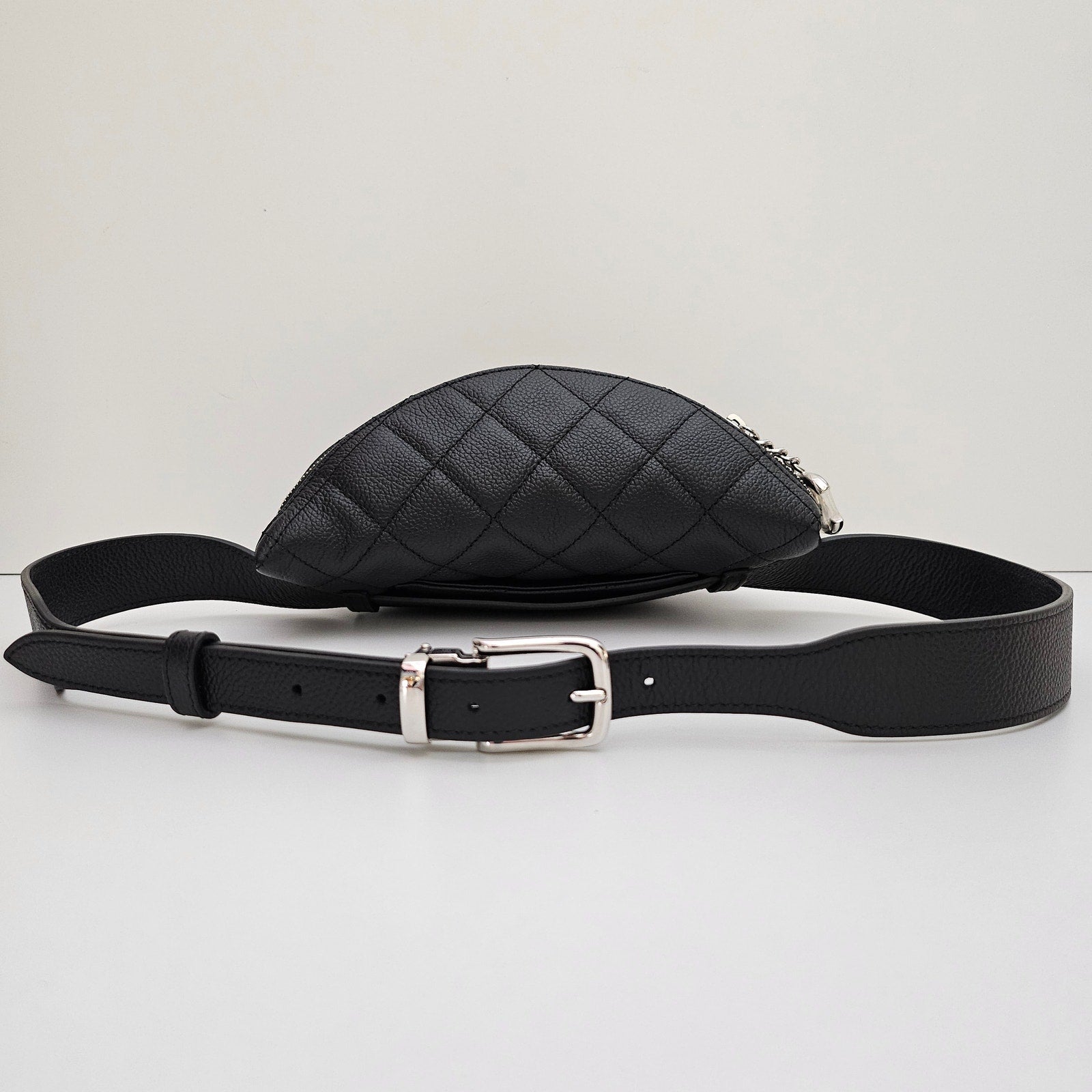 Chanel Black Leather Uniform Belt Bag