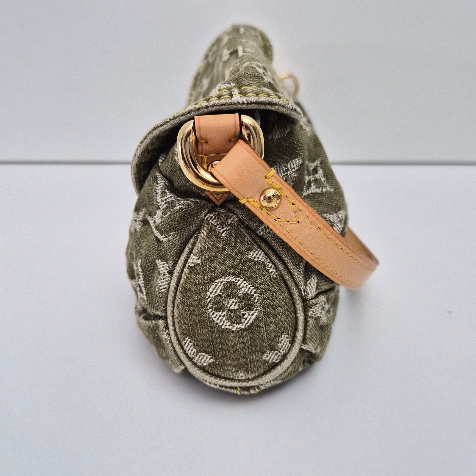 Louis Vuitton Green Denim Mini Pleaty Shoulder Bag