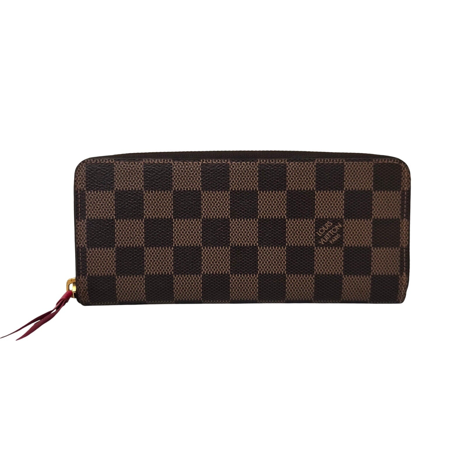 Louis Vuitton Damier Ebene Clemence Wallet Cherry