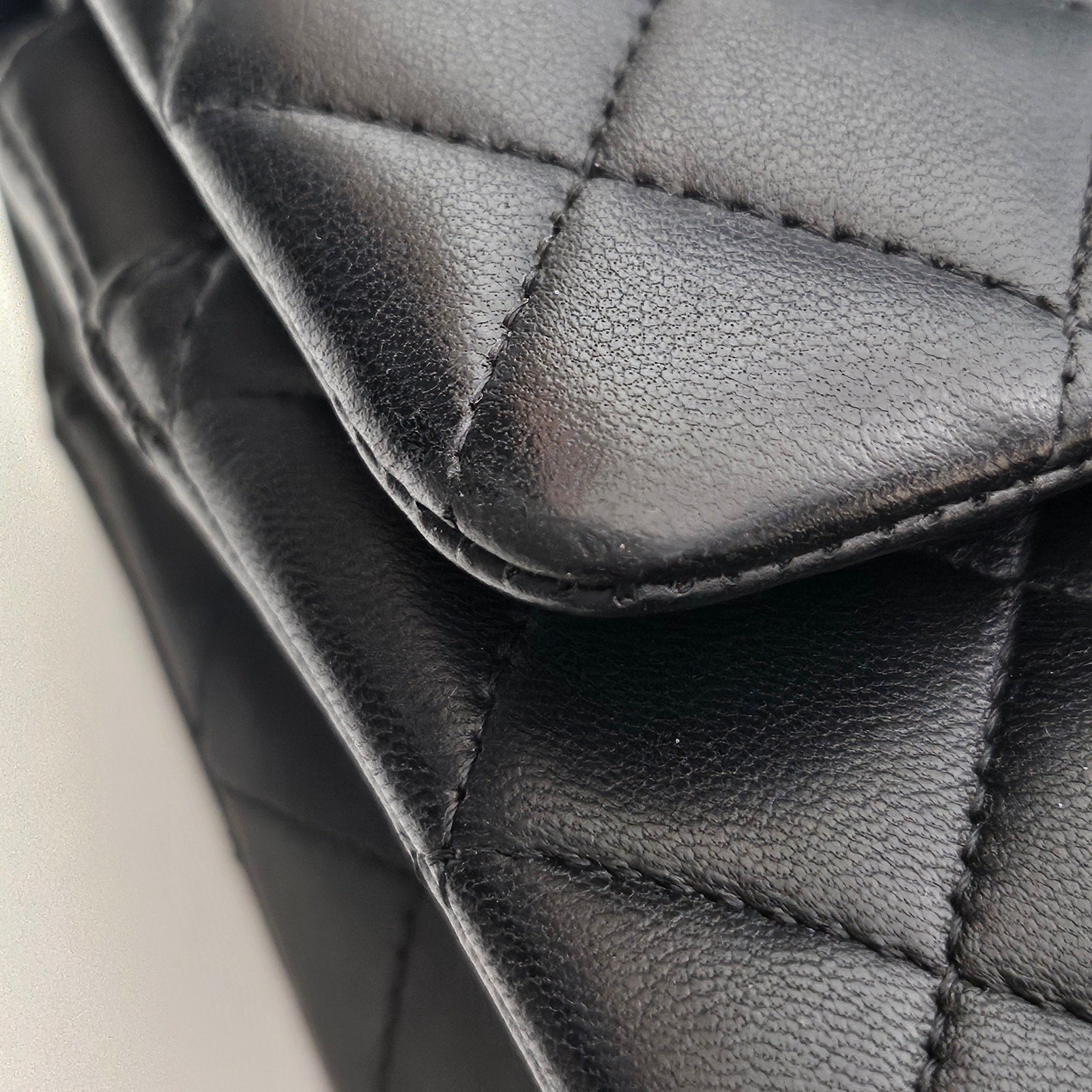 Chanel Lambskin Quilted Medium Double Flap So Black