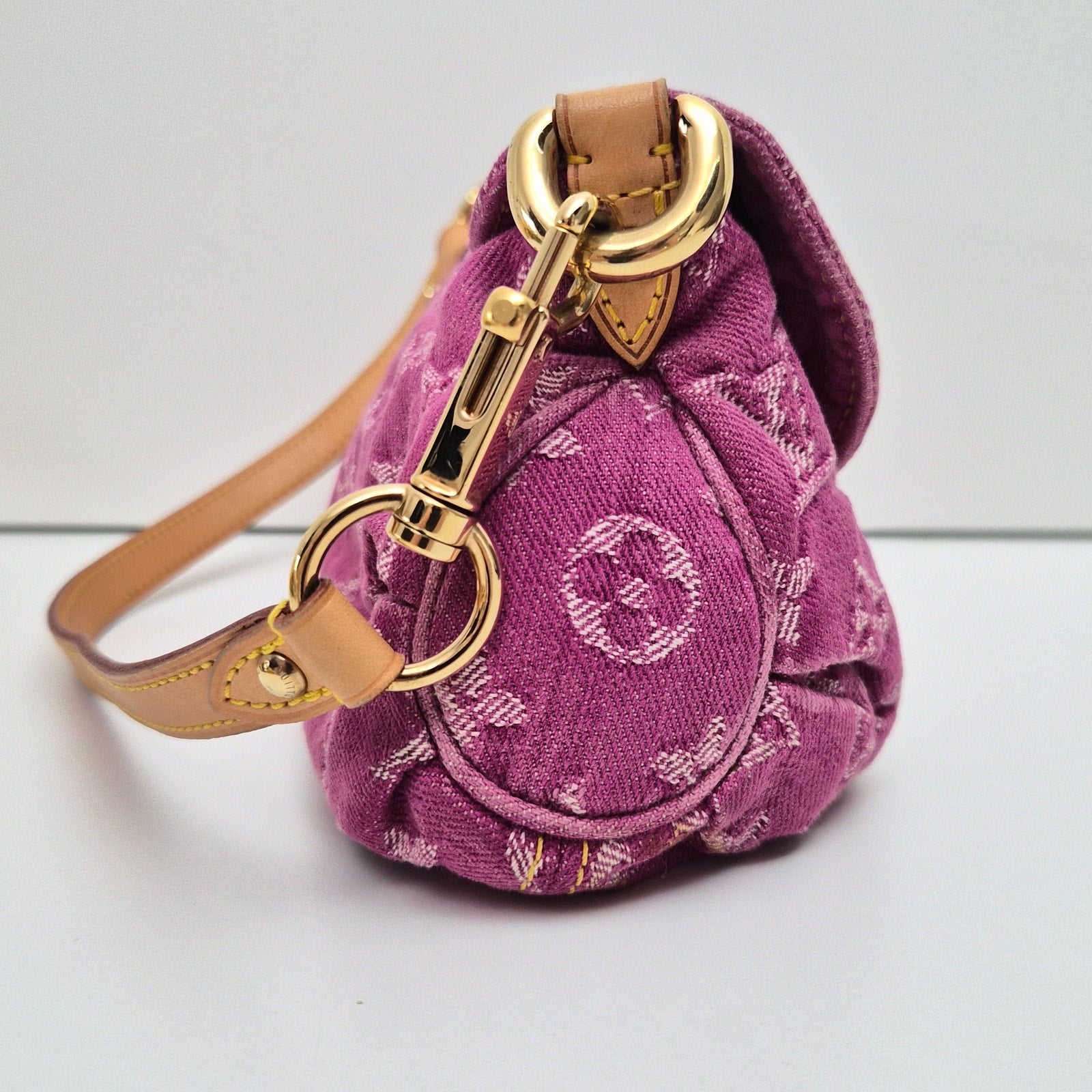Louis Vuitton Pink Denim Mini Pleaty Shoulder Bag