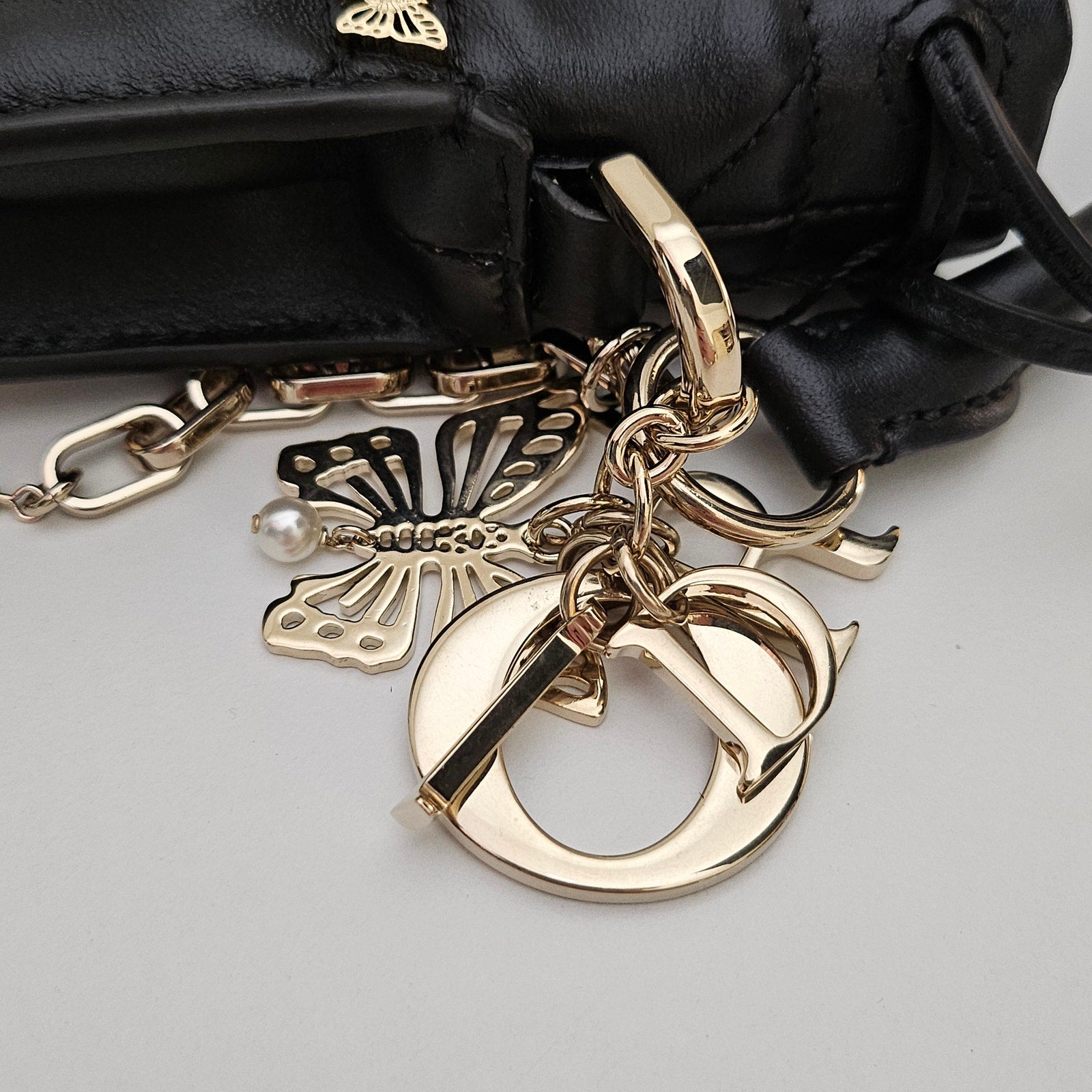 Christian Dior Butterfly Stud Milly Mini Bag Black