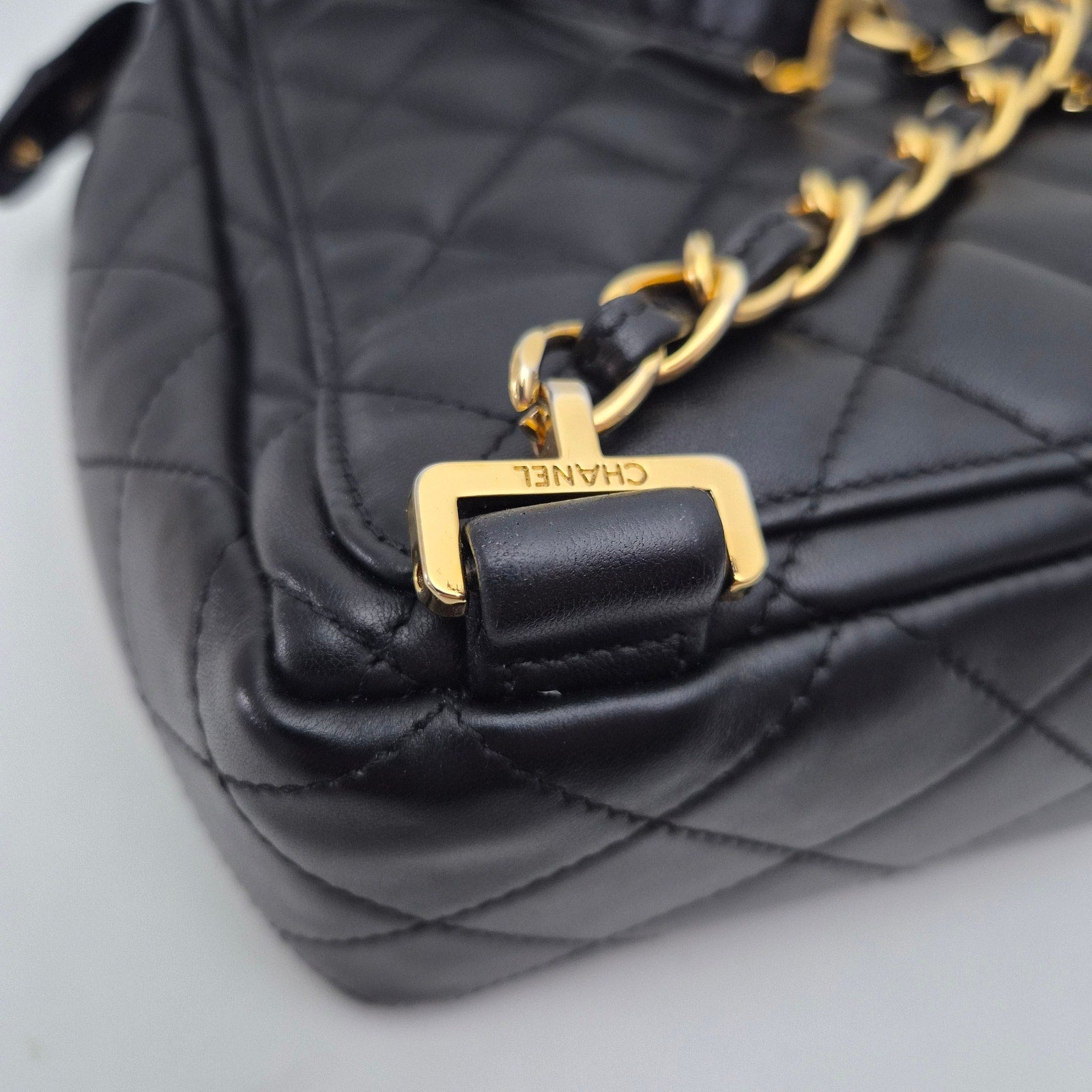 Chanel Black Lambskin Vintage Backpack Oversized CC GHW 24k plated