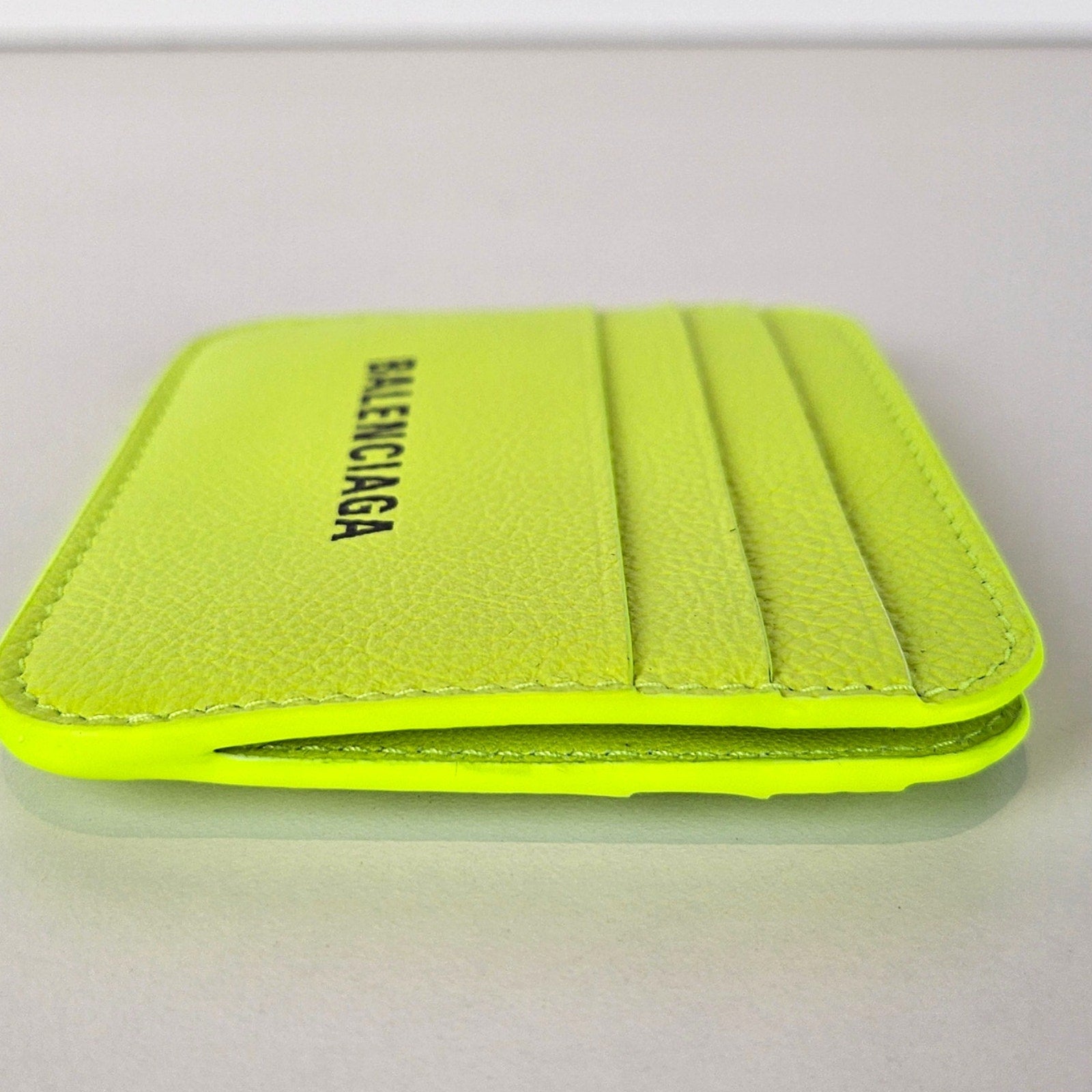 Balenciaga Everyday Neon Yellow Card Holder