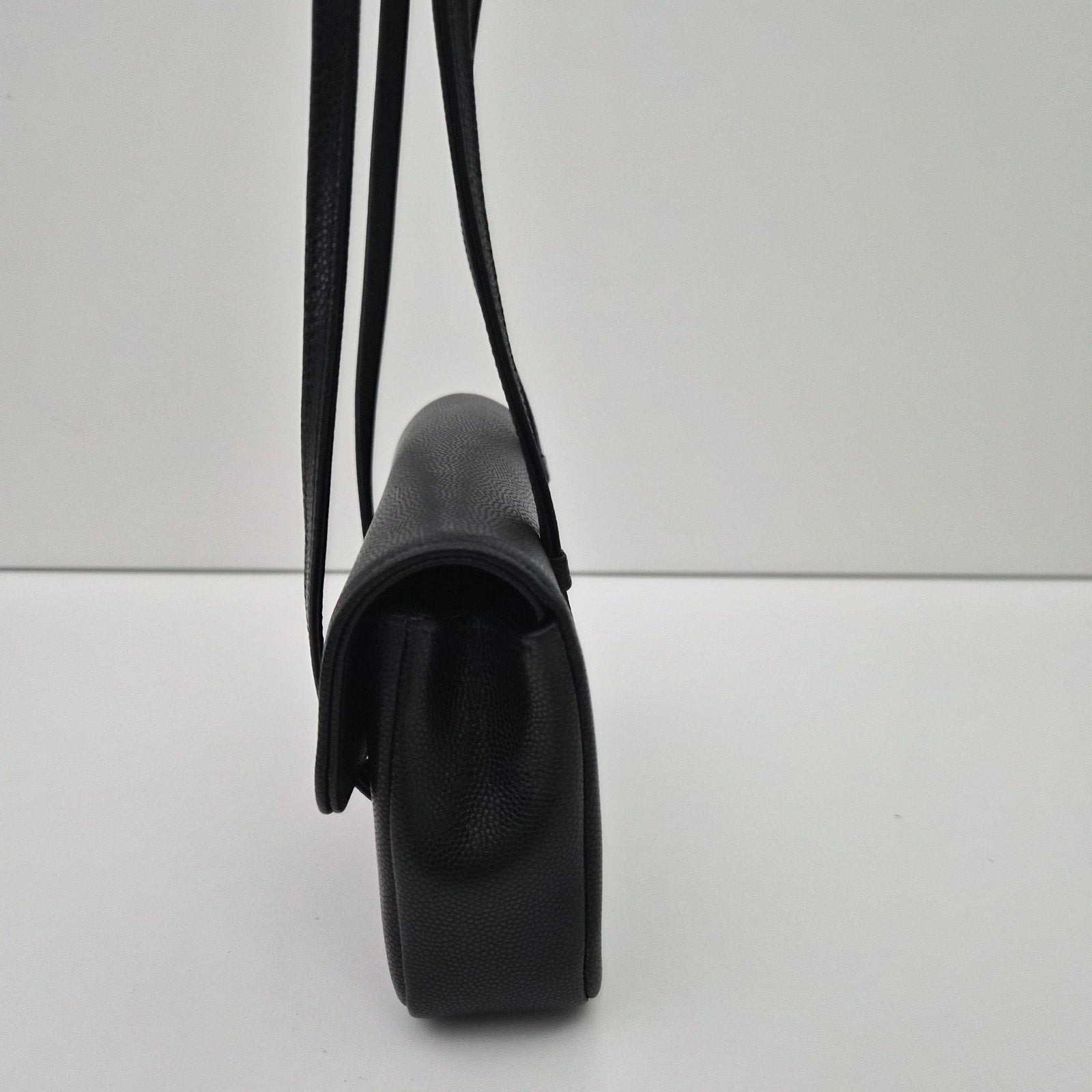 Chanel Shiny Caviar Mini Preppy Coco Shoulder Bag Black