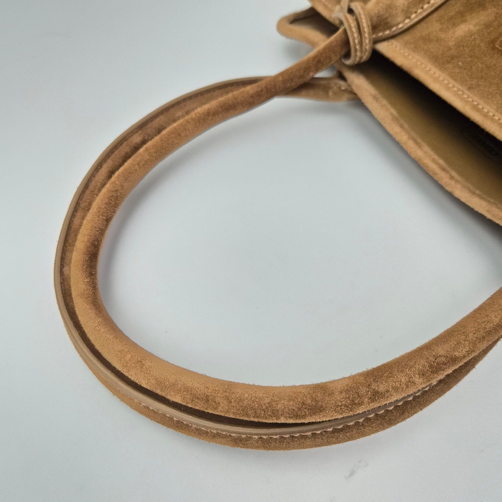 Miu Miu Camoscio Large Aventure Suede Bag Olive Green