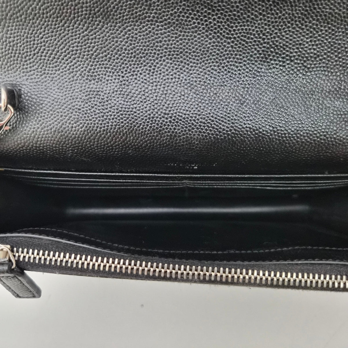 Saint Laurent Kate Monogram Tassel Chain Wallet Black