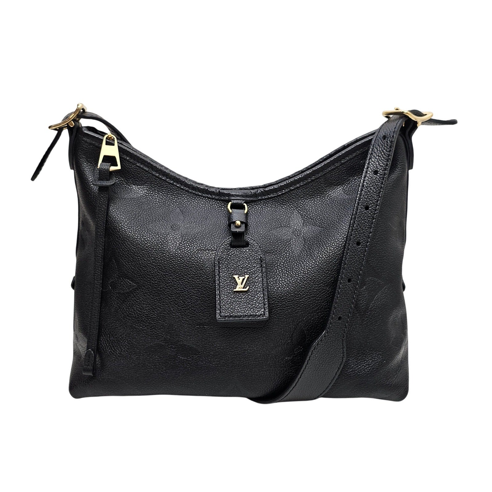 Louis Vuitton Carryall PM Black Empreinte Leather Messenger Bag