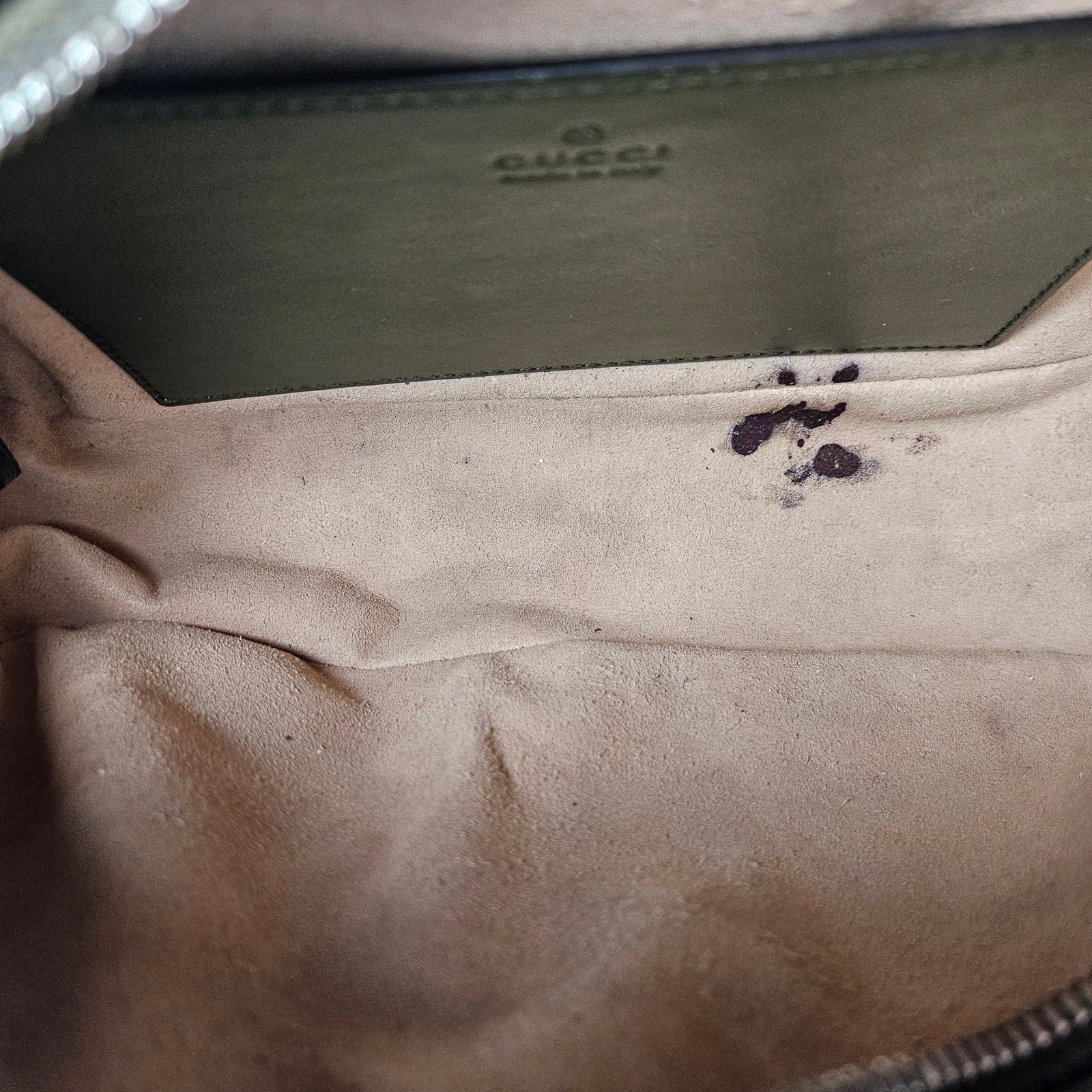 Gucci Calfskin Matelasse Aria Small GG Marmont Chain Shoulder Bag Green