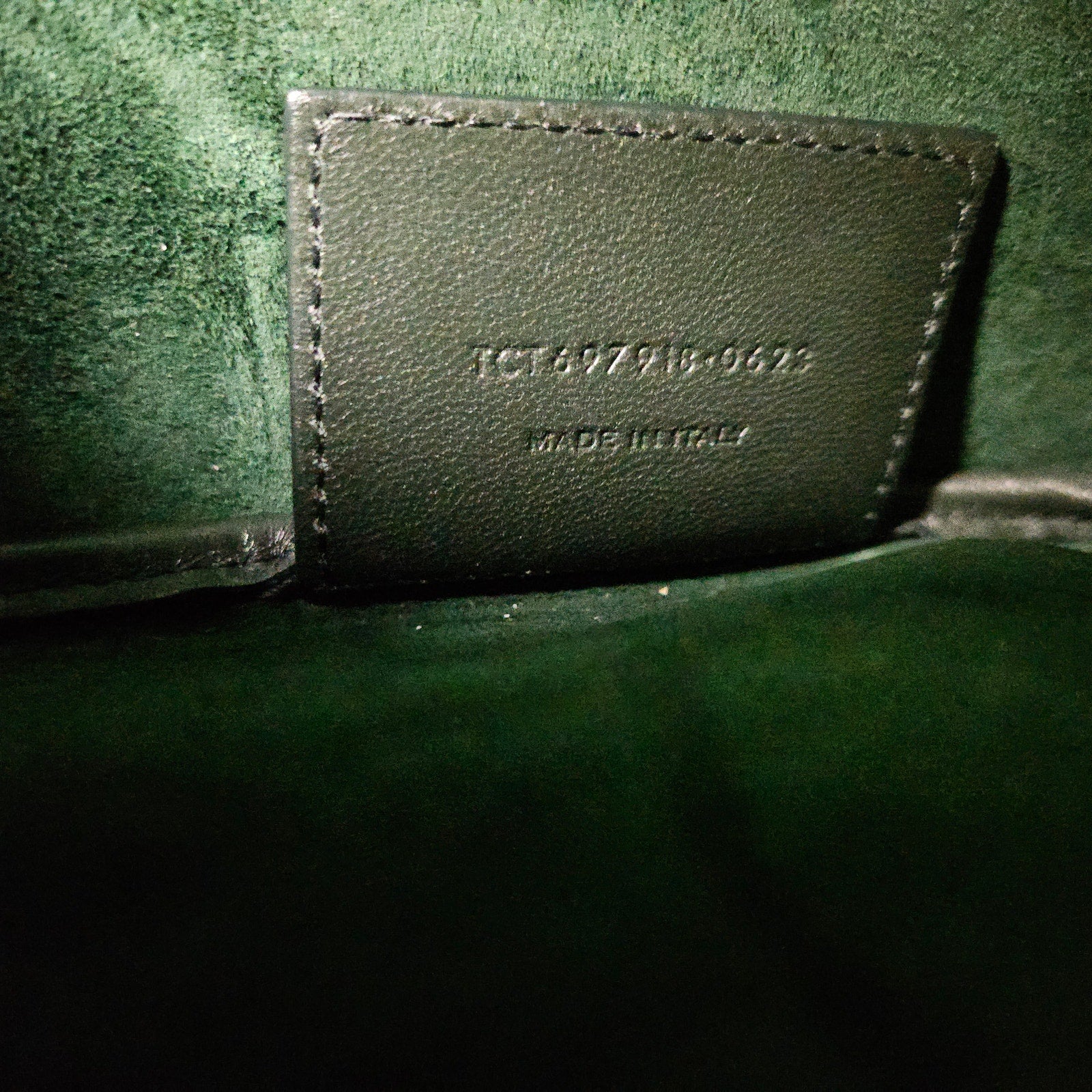 Saint Laurent Calfskin Paris VII Medium Hobo Dark Green