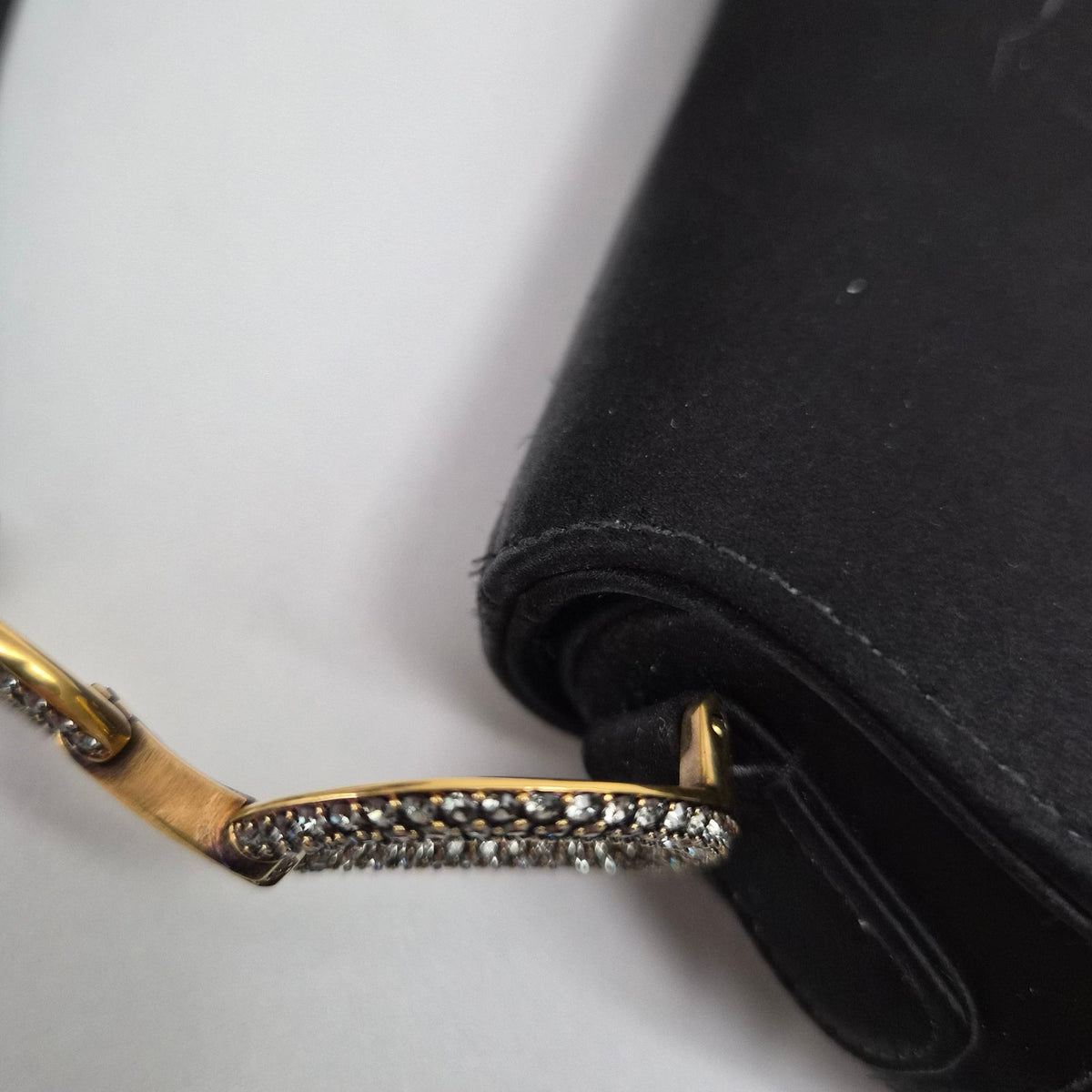 Christian Dior Satin Crystal Mini Saddle Bag