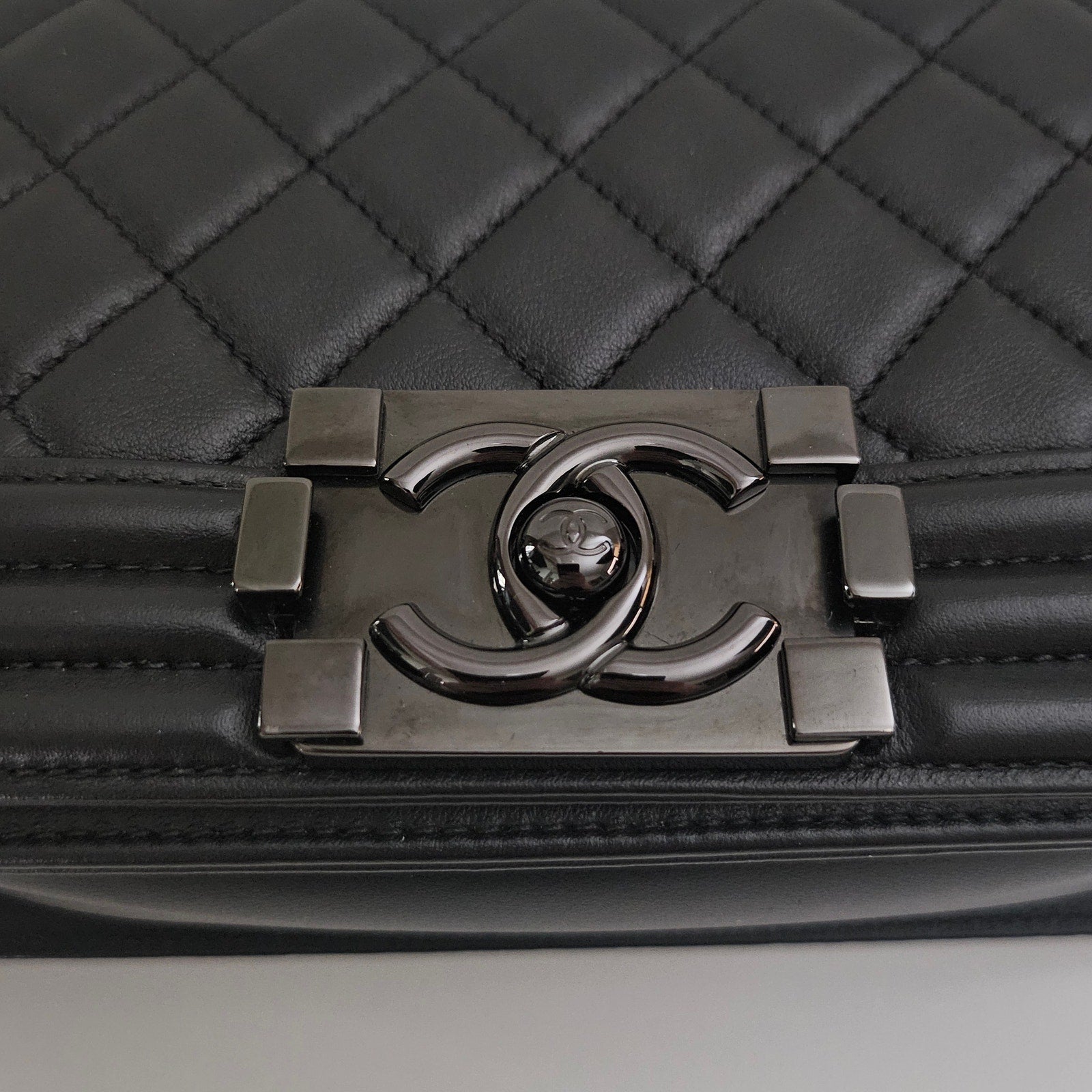 Chanel So Black Small Boy Calfskin Shoulder Bag