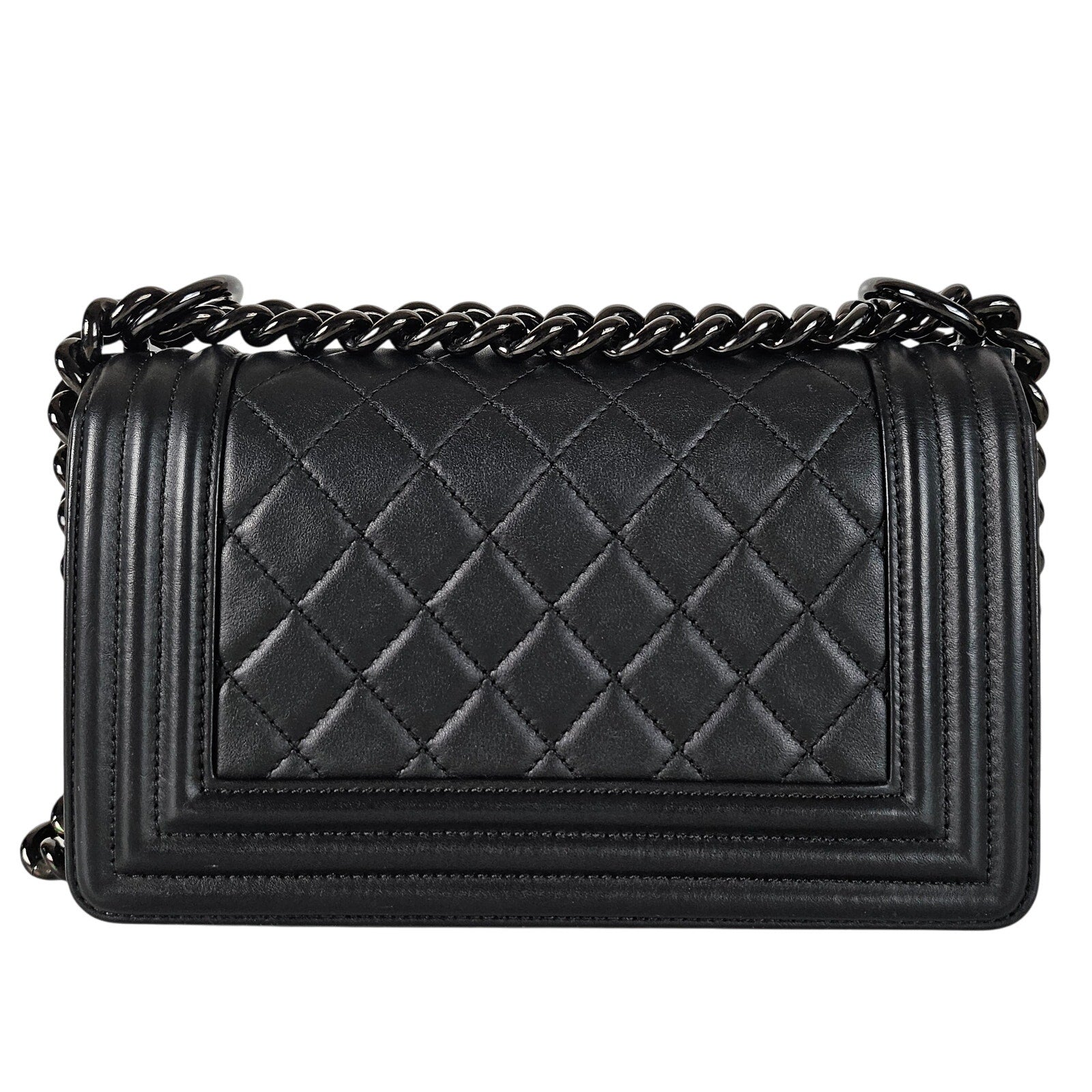 Chanel So Black Small Boy Lambskin Shoulder Bag