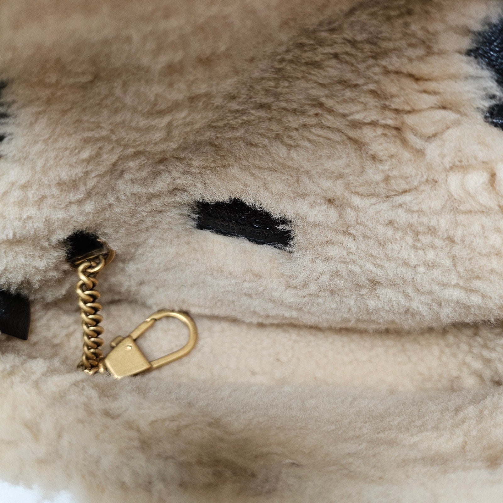 Gucci GG Marmont Shearling Super Mini Flap Bag