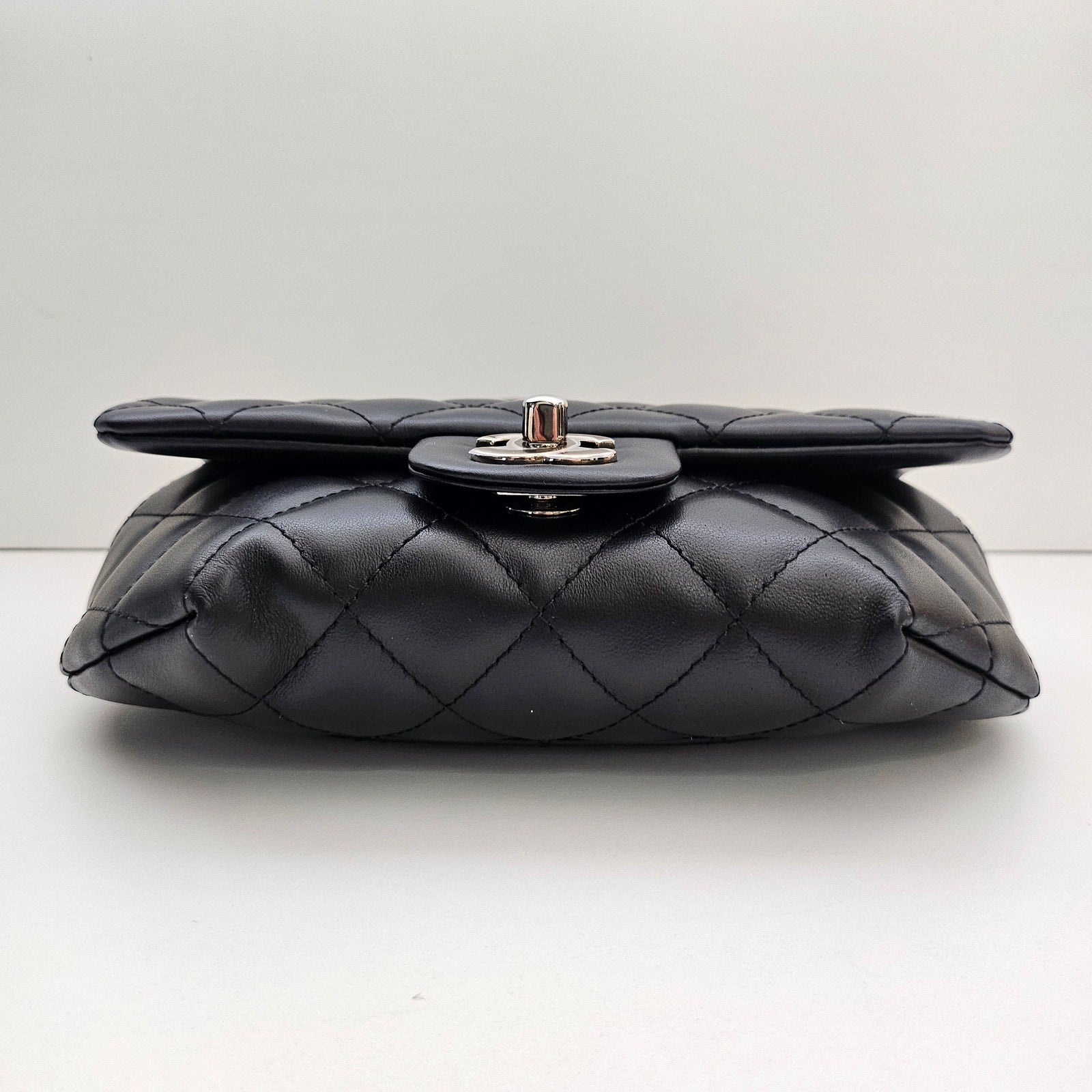 Chanel Quilted Uniform Leather CC Belt Bum Bag Black